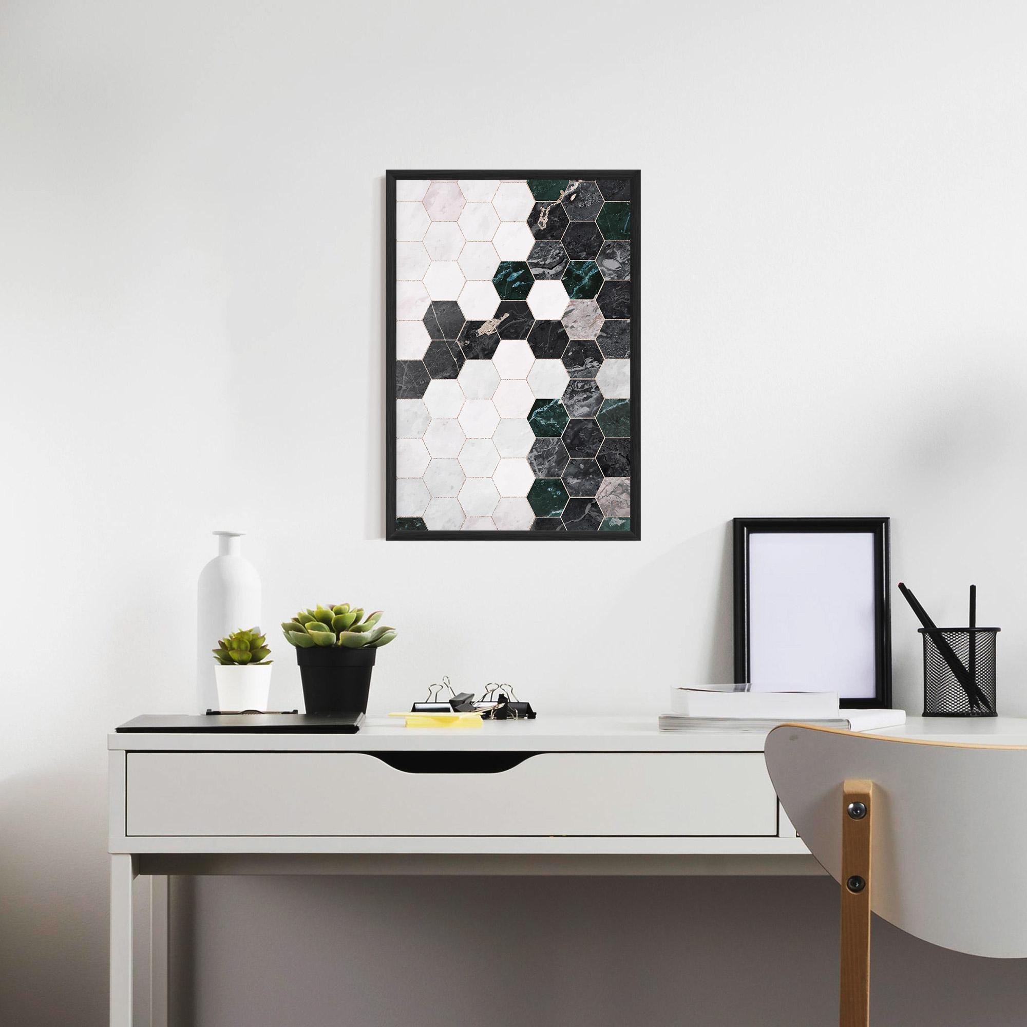 Poster Înrămat Green Hexagon mockup 7