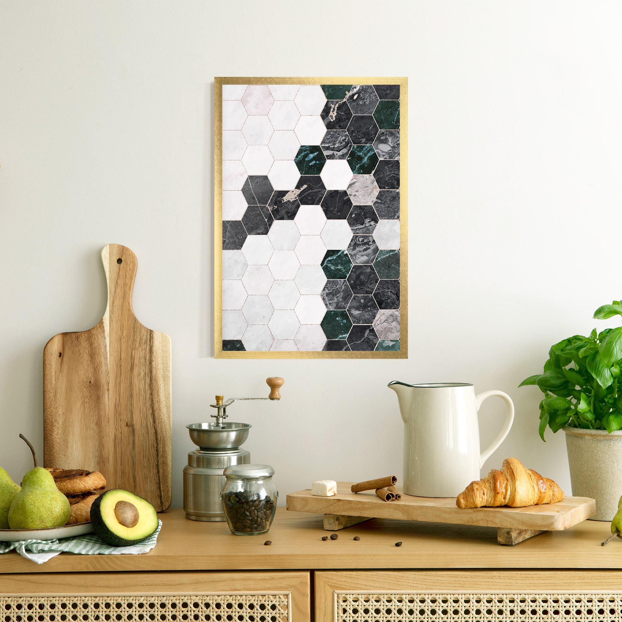 Poster Înrămat Green Hexagon mockup 8