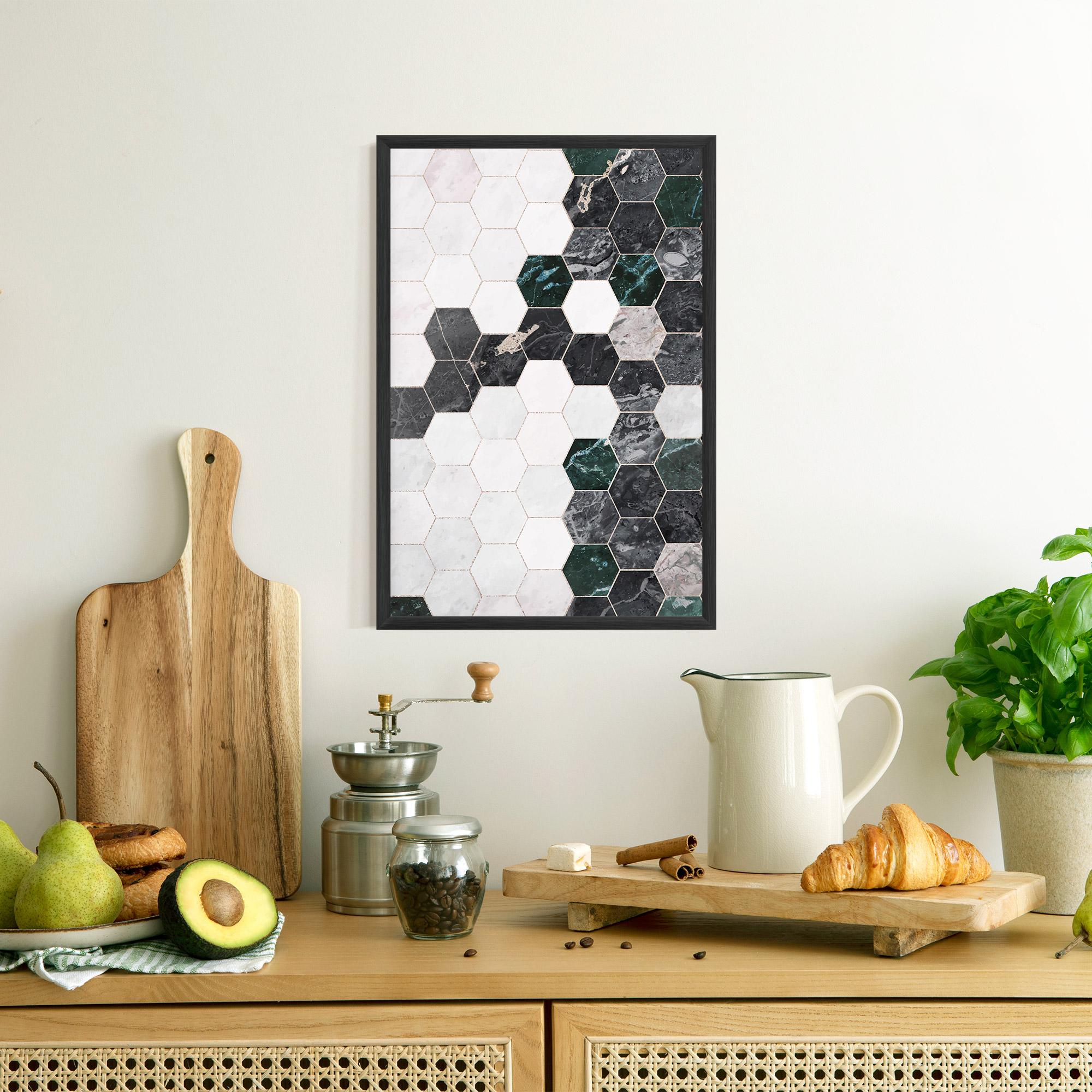 Poster Înrămat Green Hexagon mockup 8