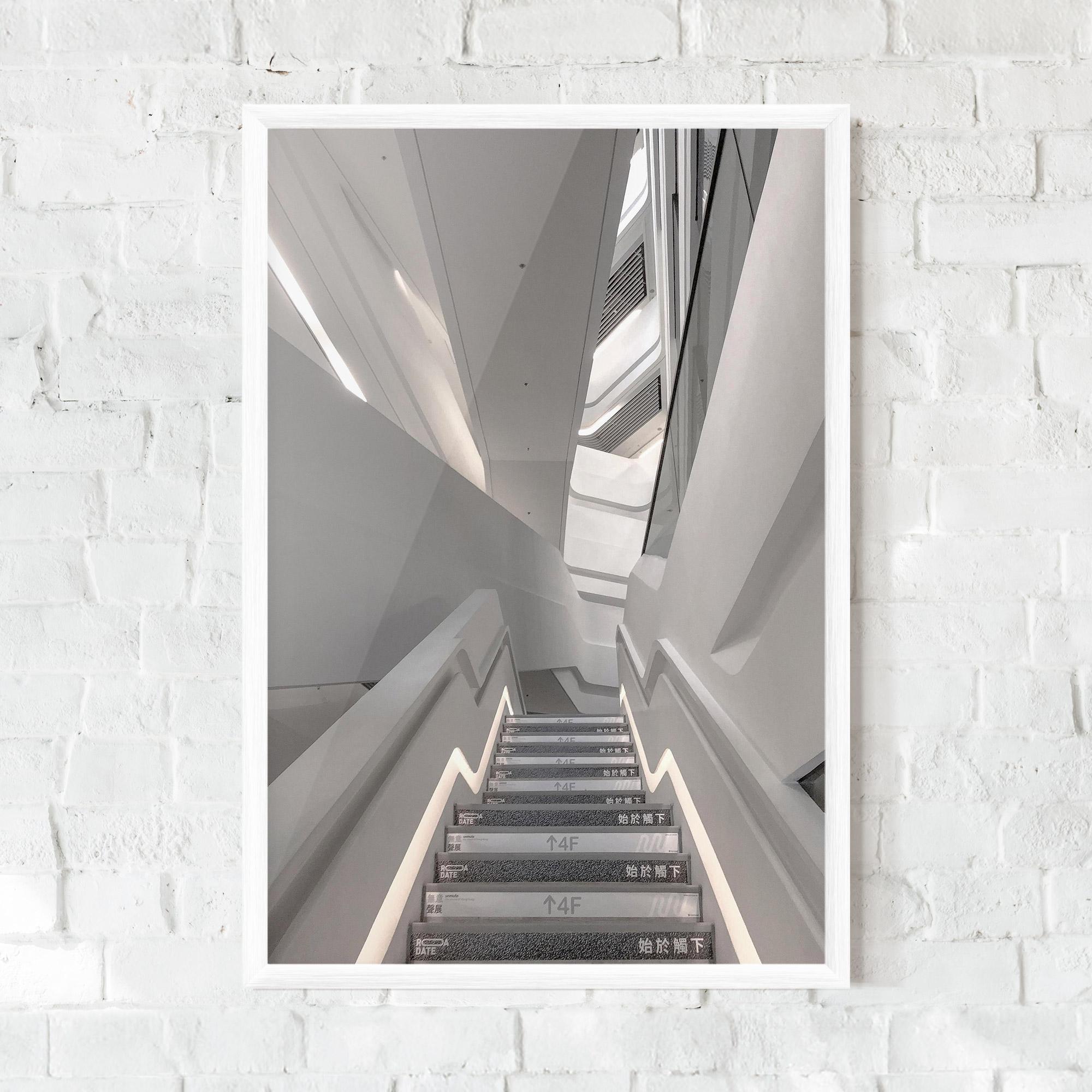 Poster Înrămat White Line Stairs mockup 0