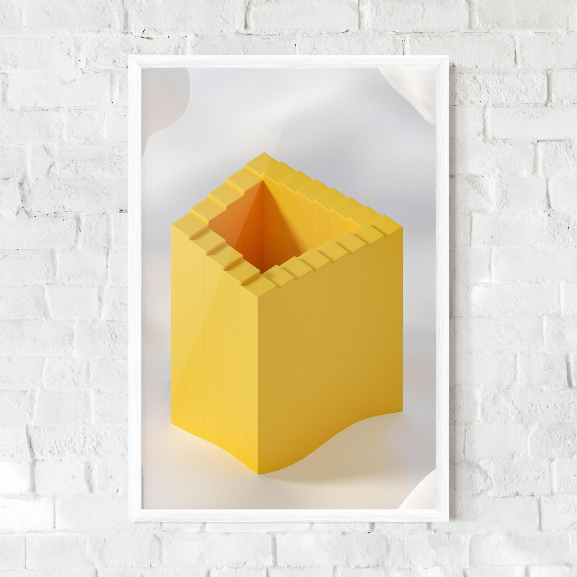 Poster Înrămat Yellow Shape mockup 0