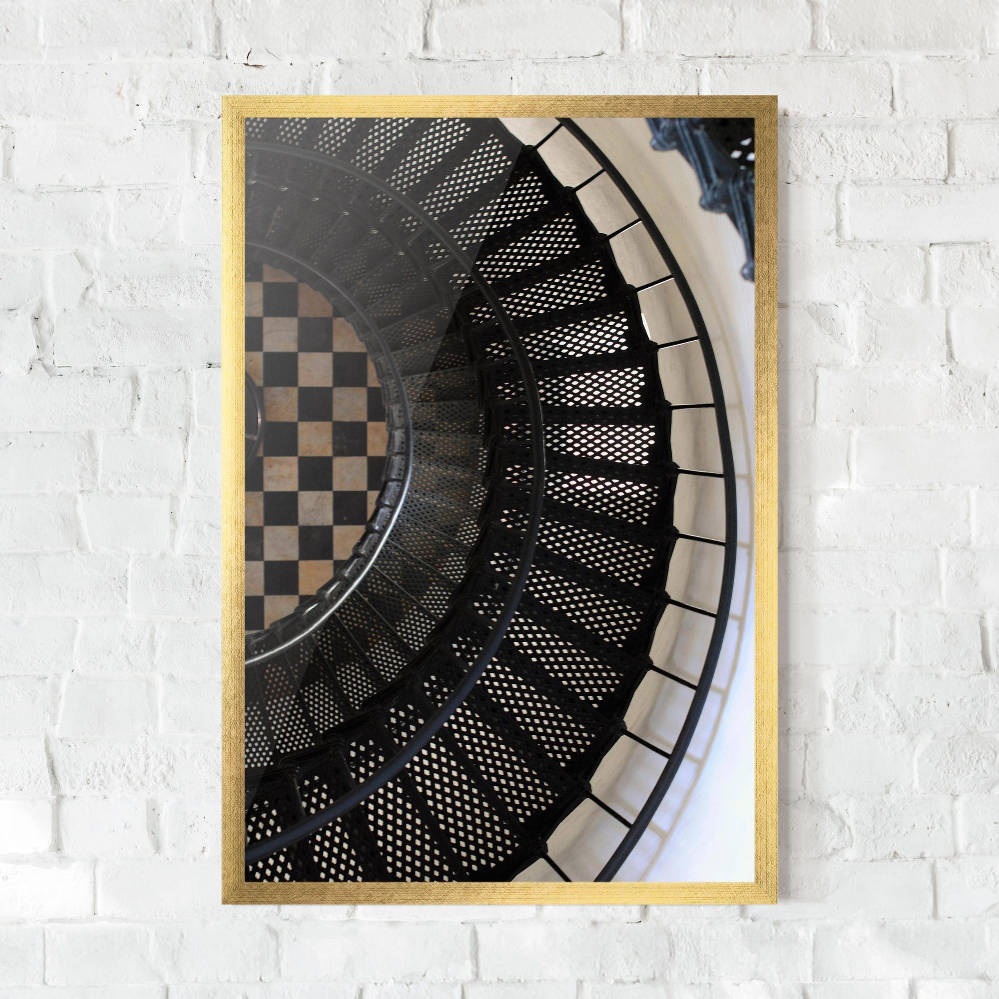 Poster Înrămat Beautiful Black Stairs mockup 0