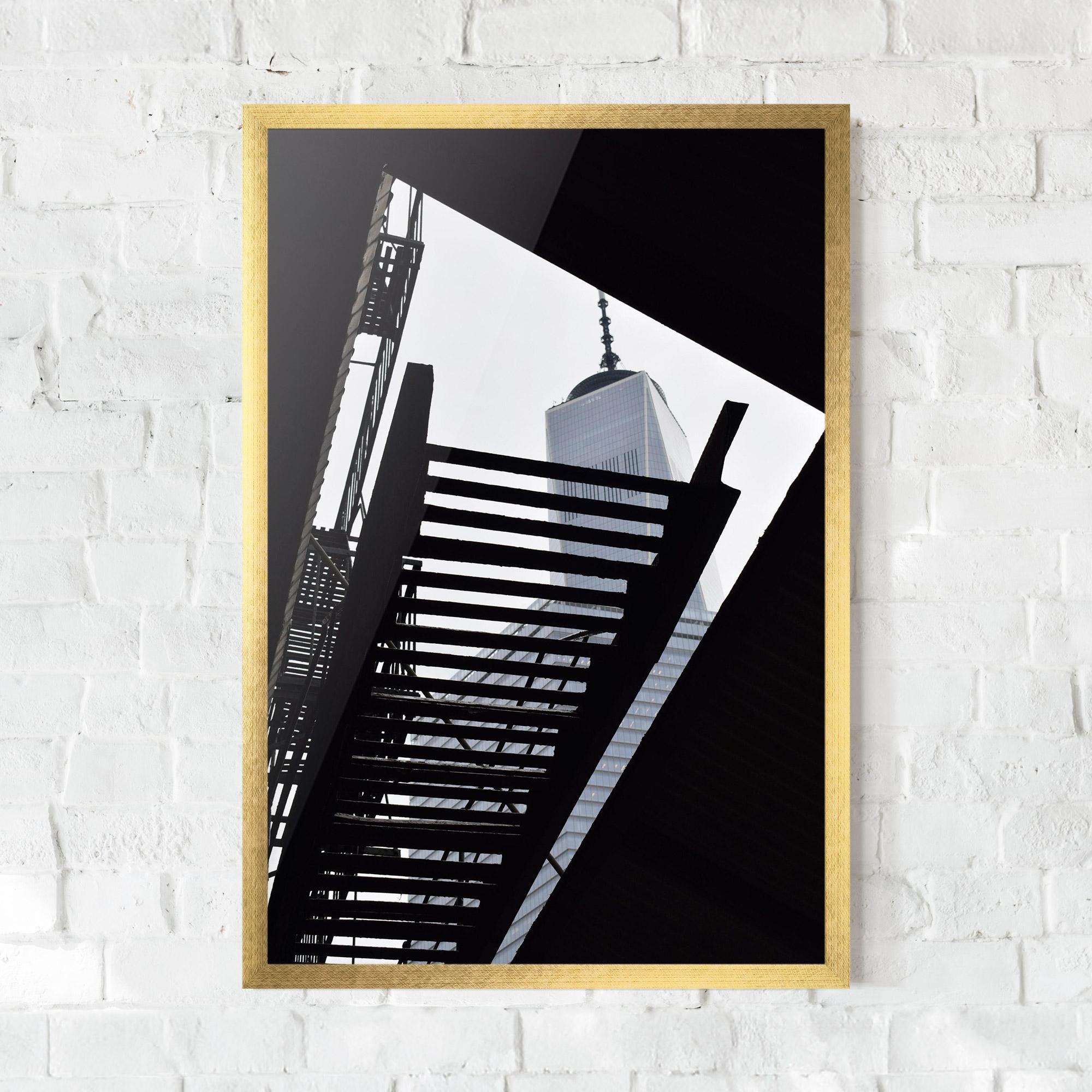 Poster Înrămat Black Stairs Floating mockup 0