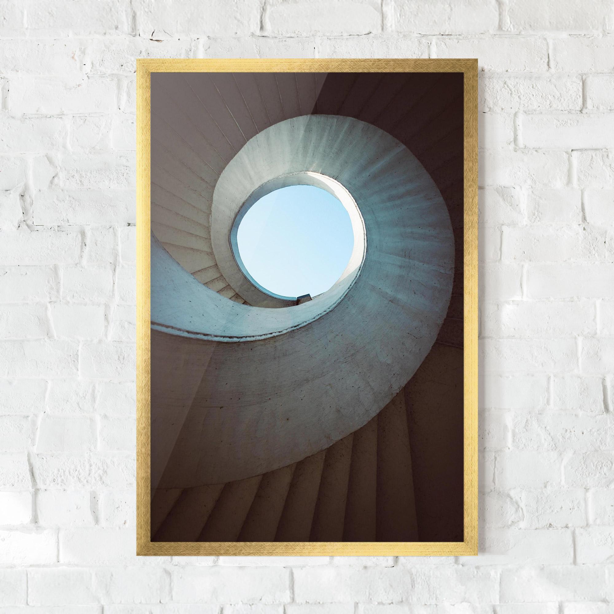 Poster Înrămat Spiral Cream Stairs mockup 0