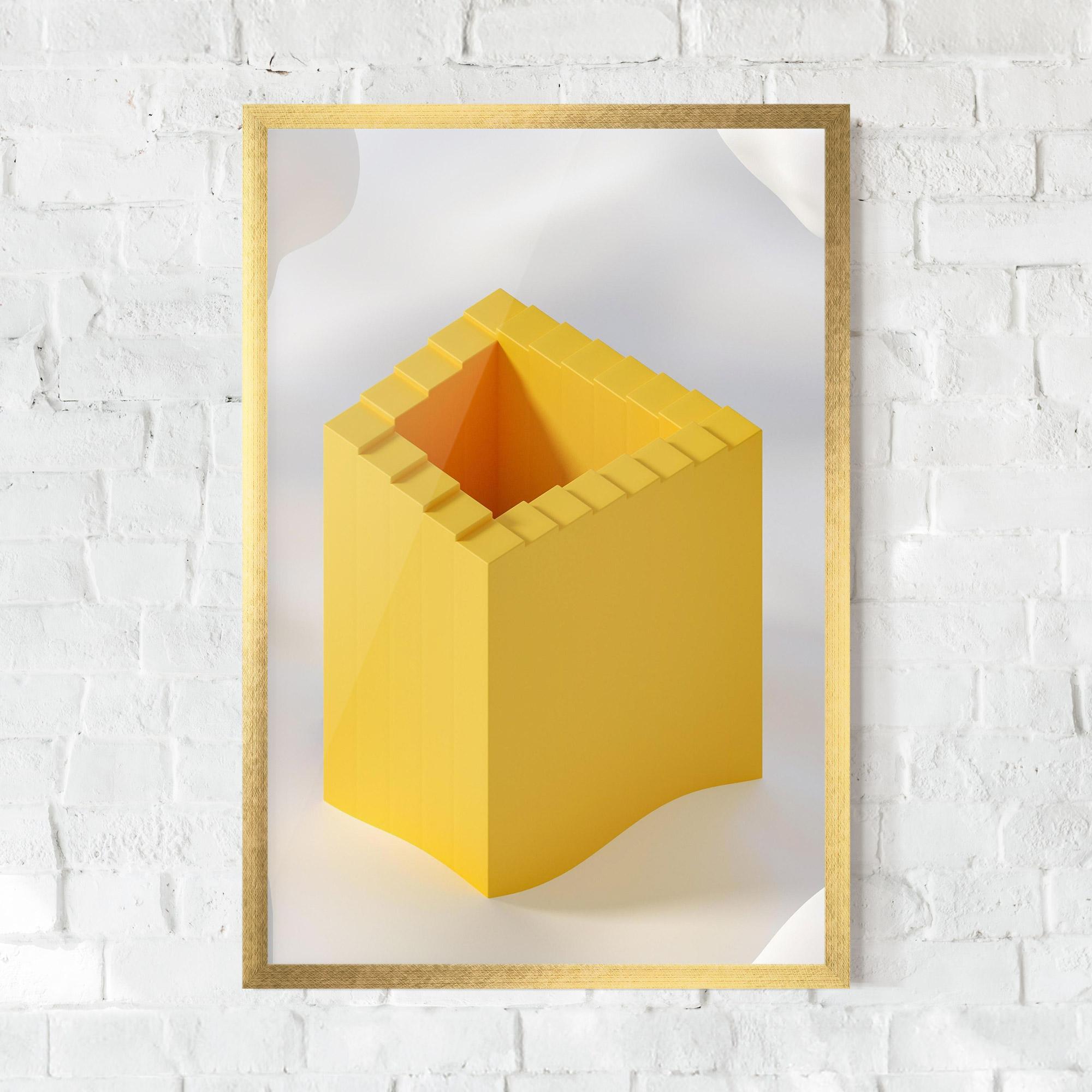 Poster Înrămat Yellow Shape mockup 0