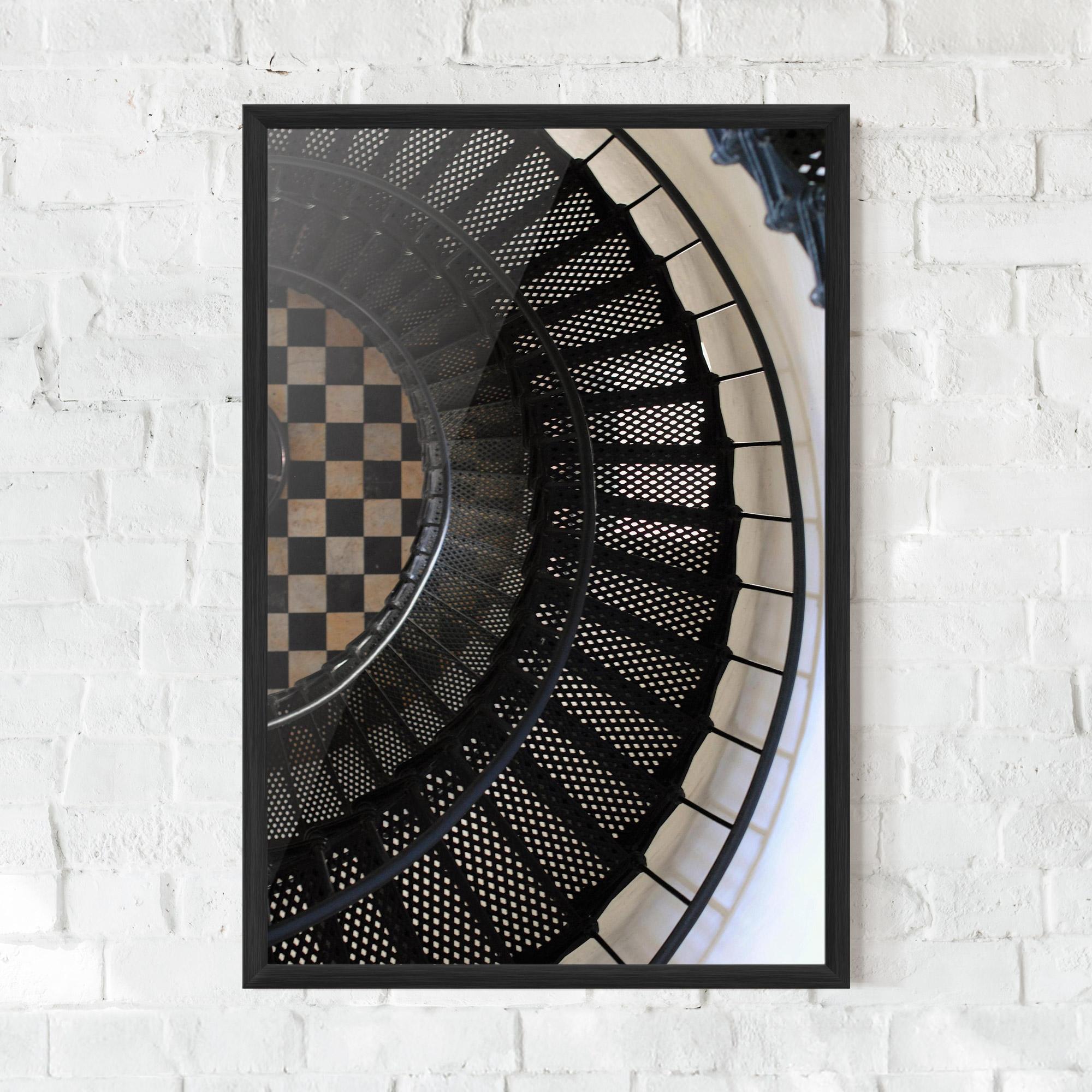 Poster Înrămat Beautiful Black Stairs mockup 0
