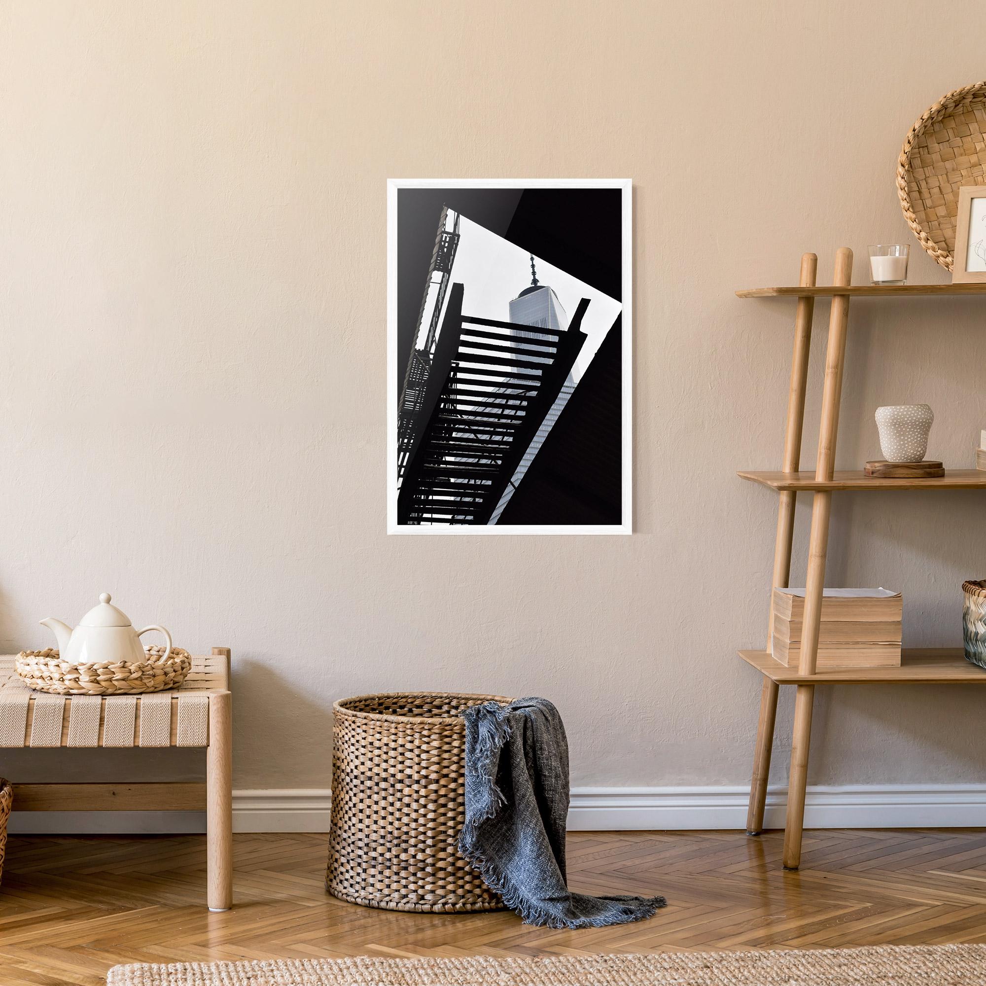 Poster Înrămat Black Stairs Floating mockup 9