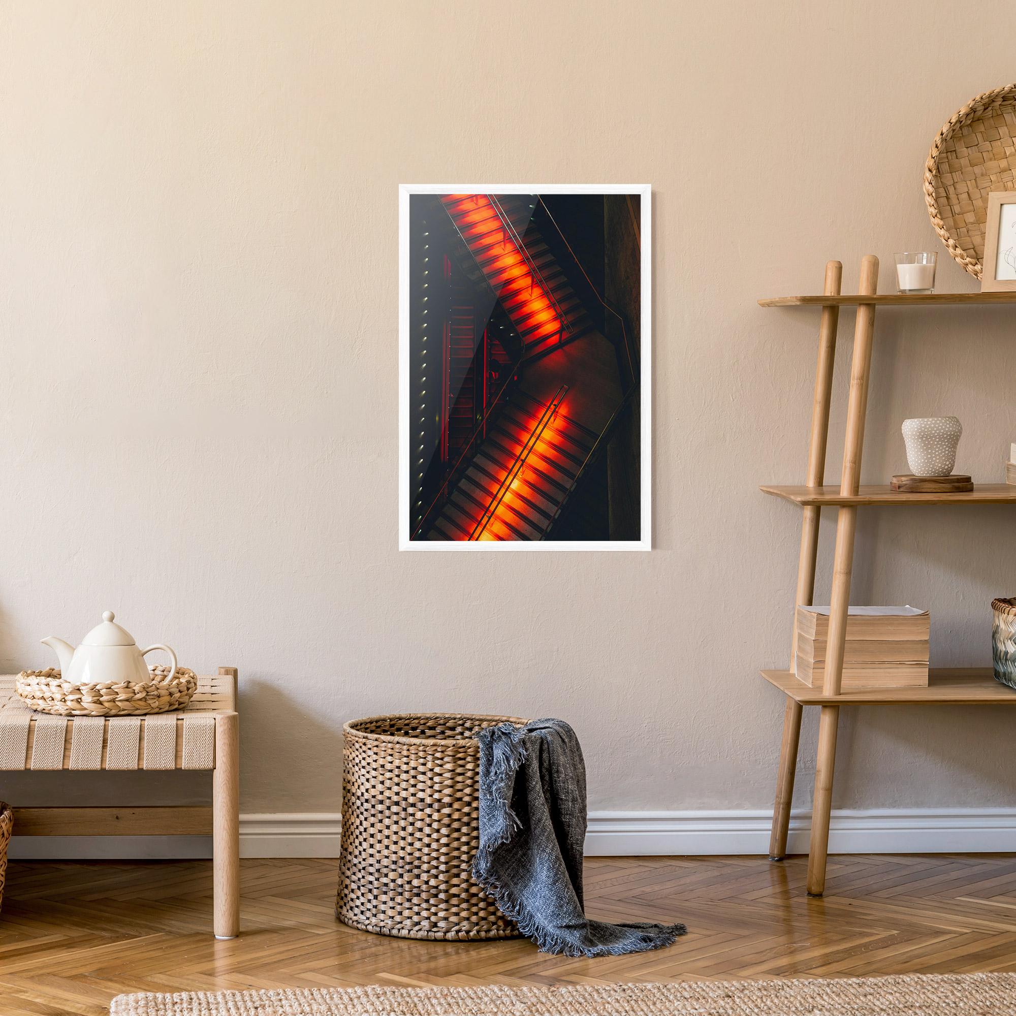 Poster Înrămat Orange Light Stairs mockup 9