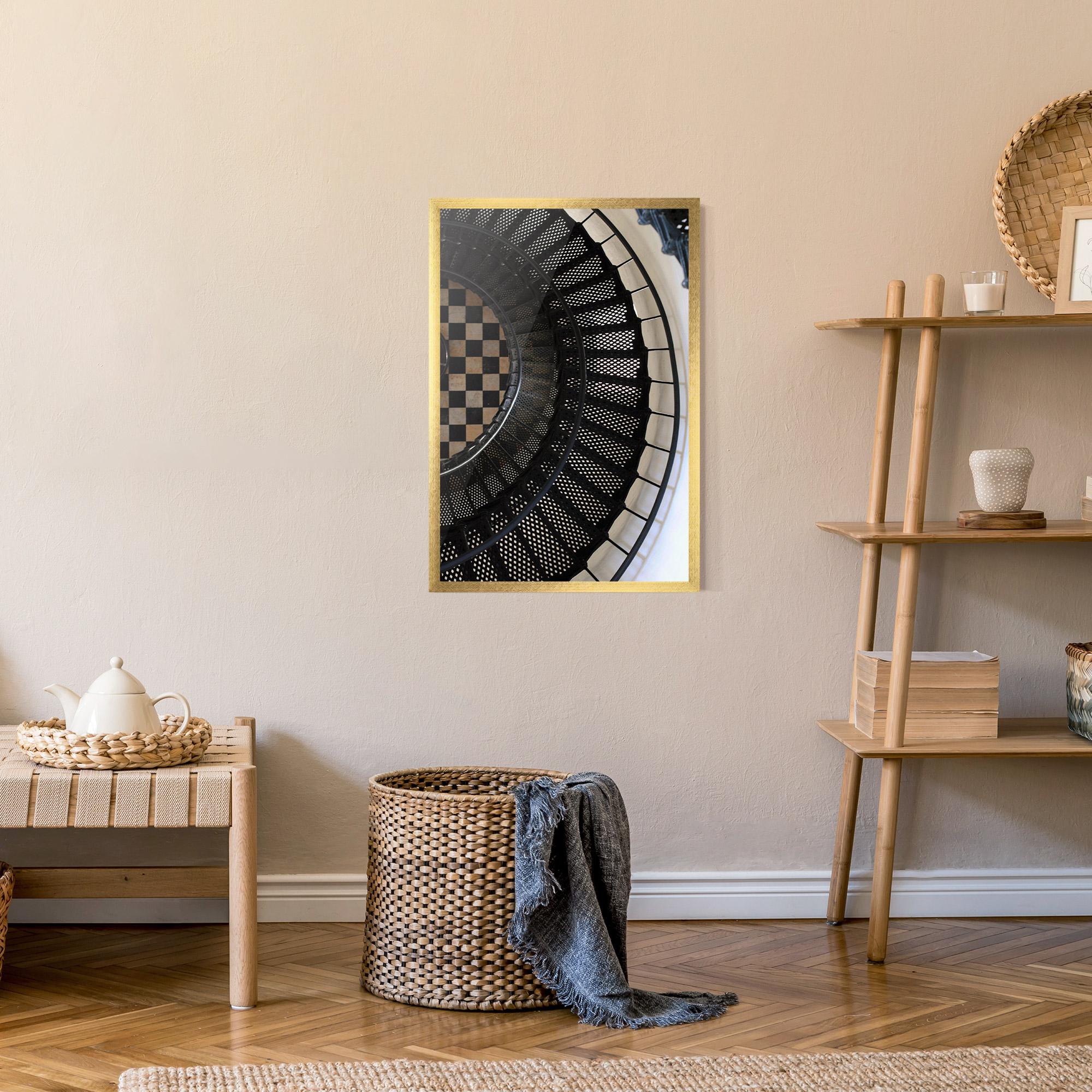 Poster Înrămat Beautiful Black Stairs mockup 9