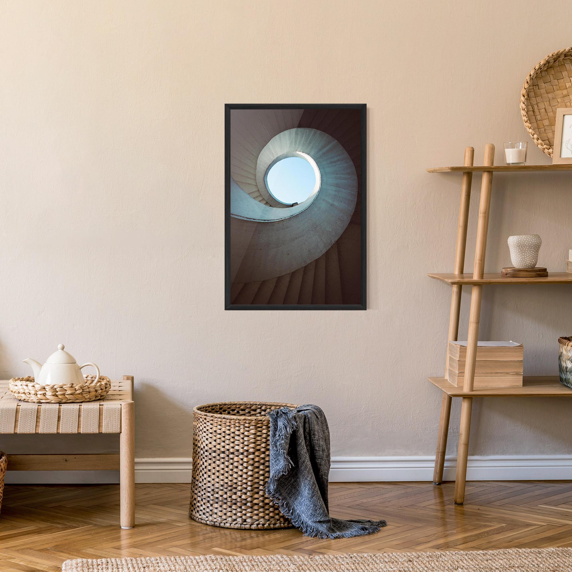 Poster Înrămat Spiral Cream Stairs mockup 9