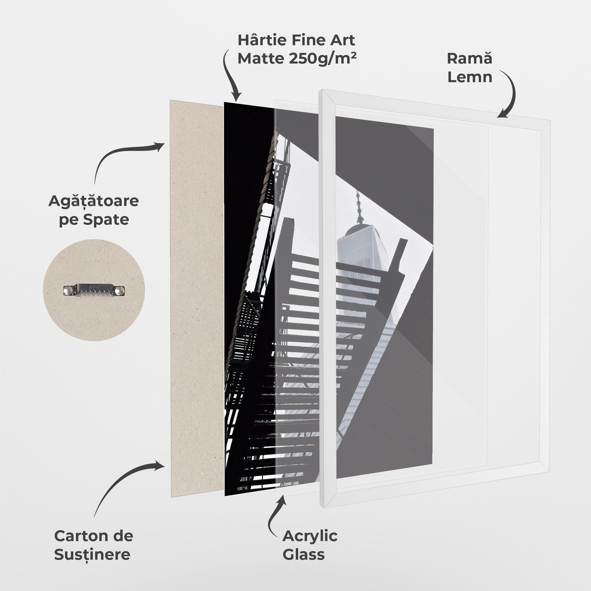 Poster Înrămat Black Stairs Floating mockup 1
