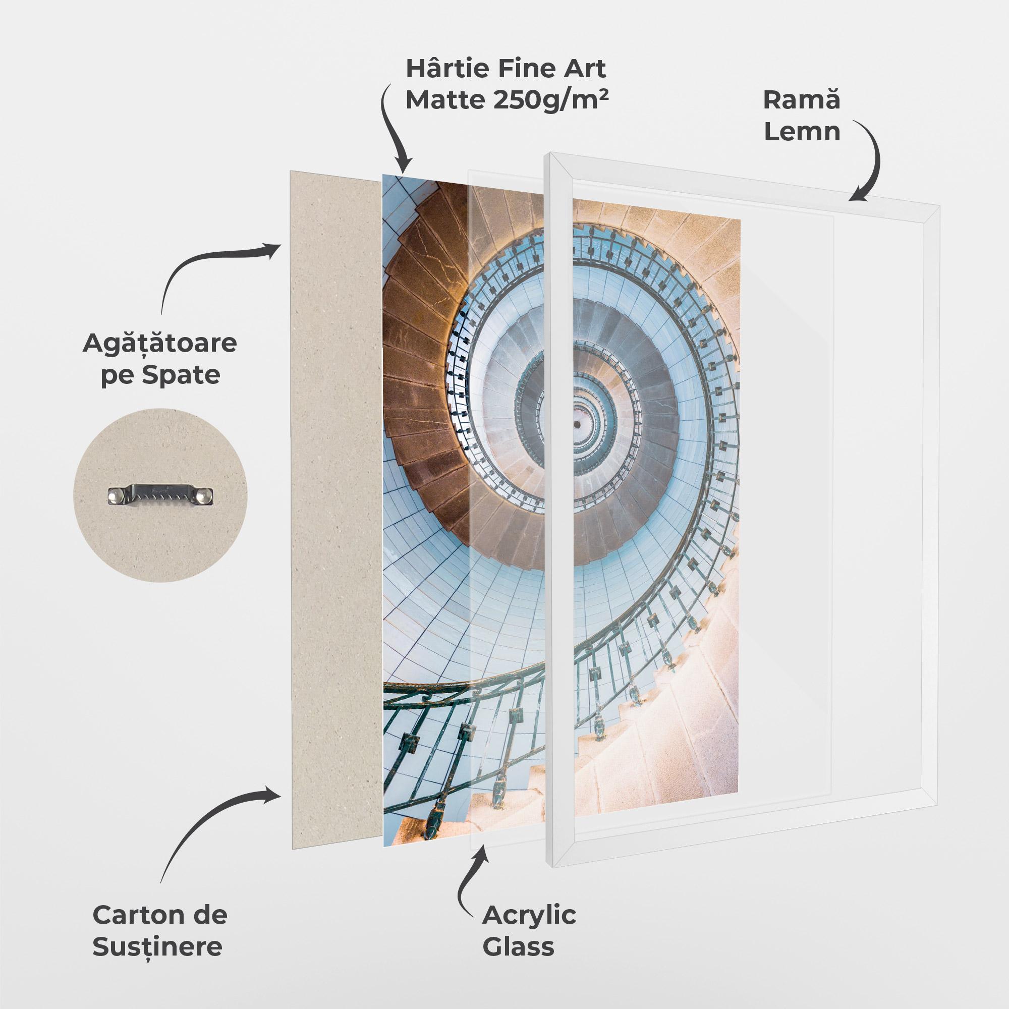 Poster Înrămat Blue Opaline Stairs mockup 1