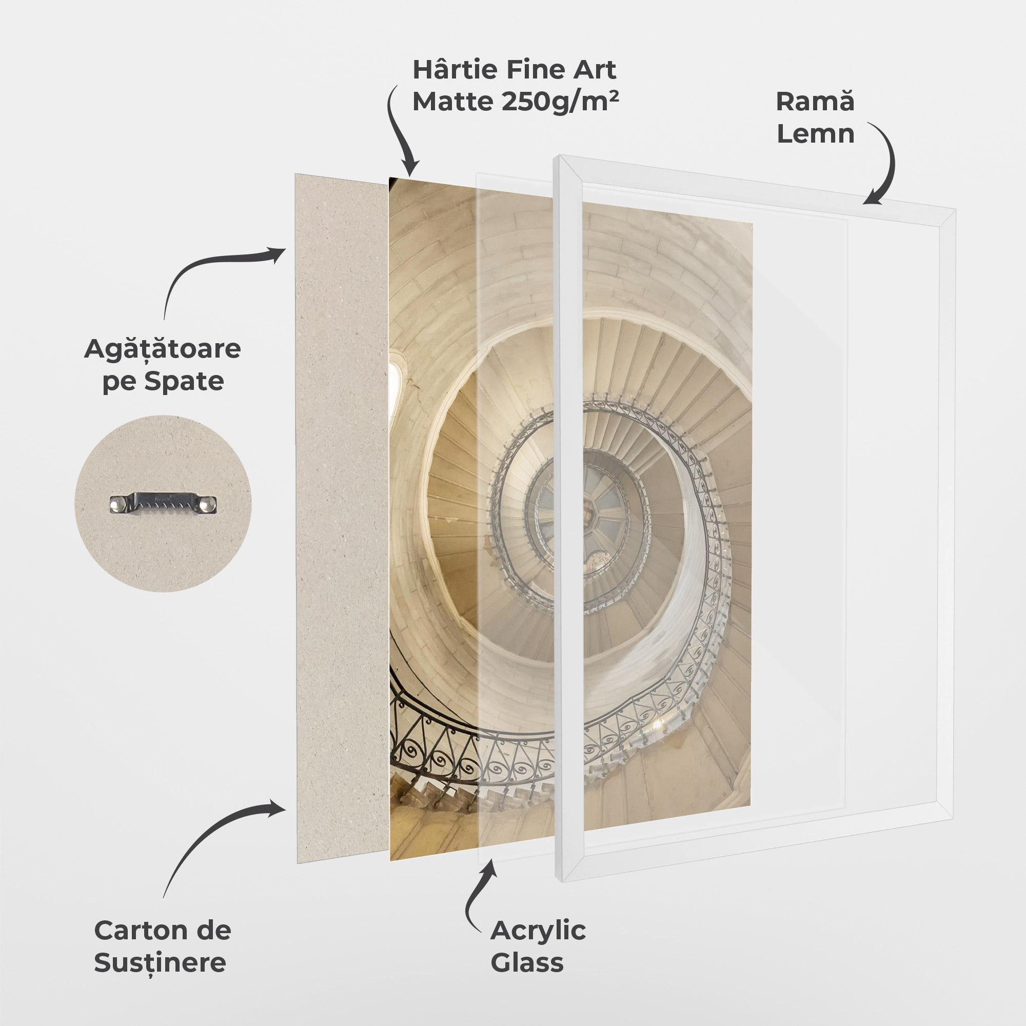 Poster Înrămat Cream Down Stairs mockup 1