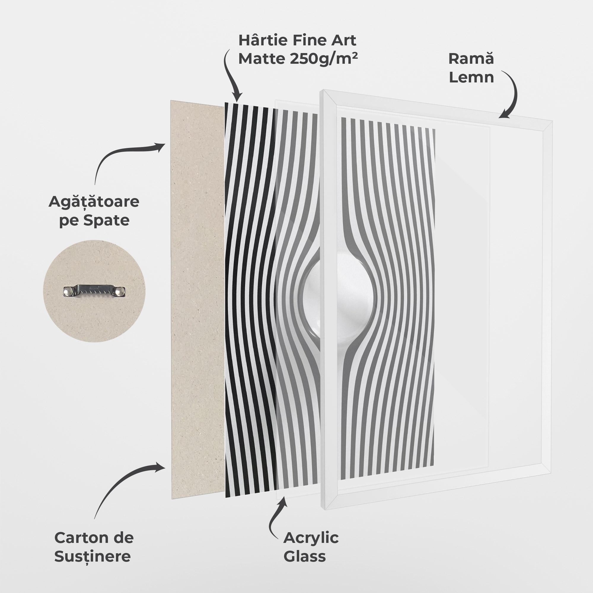 Poster Înrămat White Ball Lines mockup 1