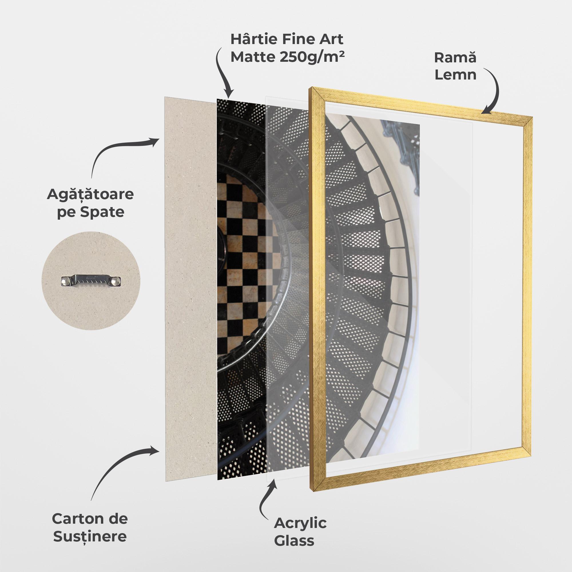 Poster Înrămat Beautiful Black Stairs mockup 1