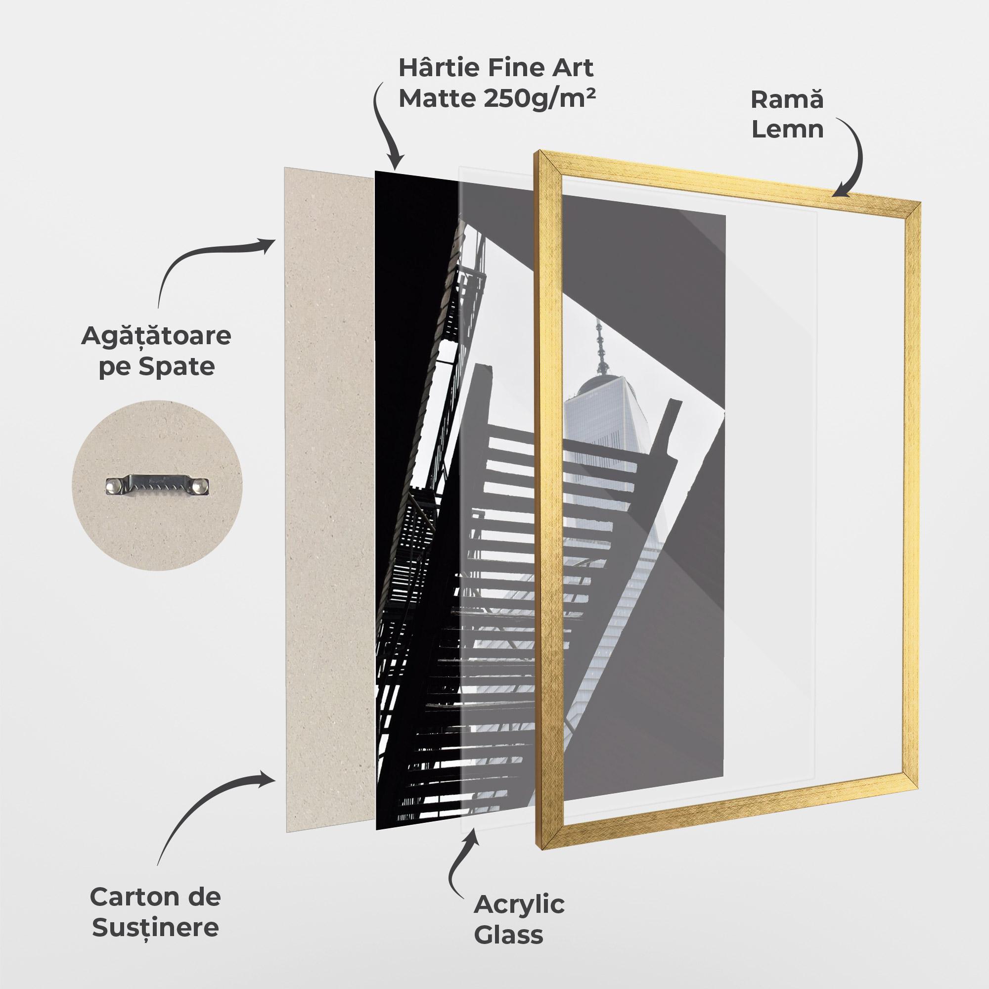 Poster Înrămat Black Stairs Floating mockup 1