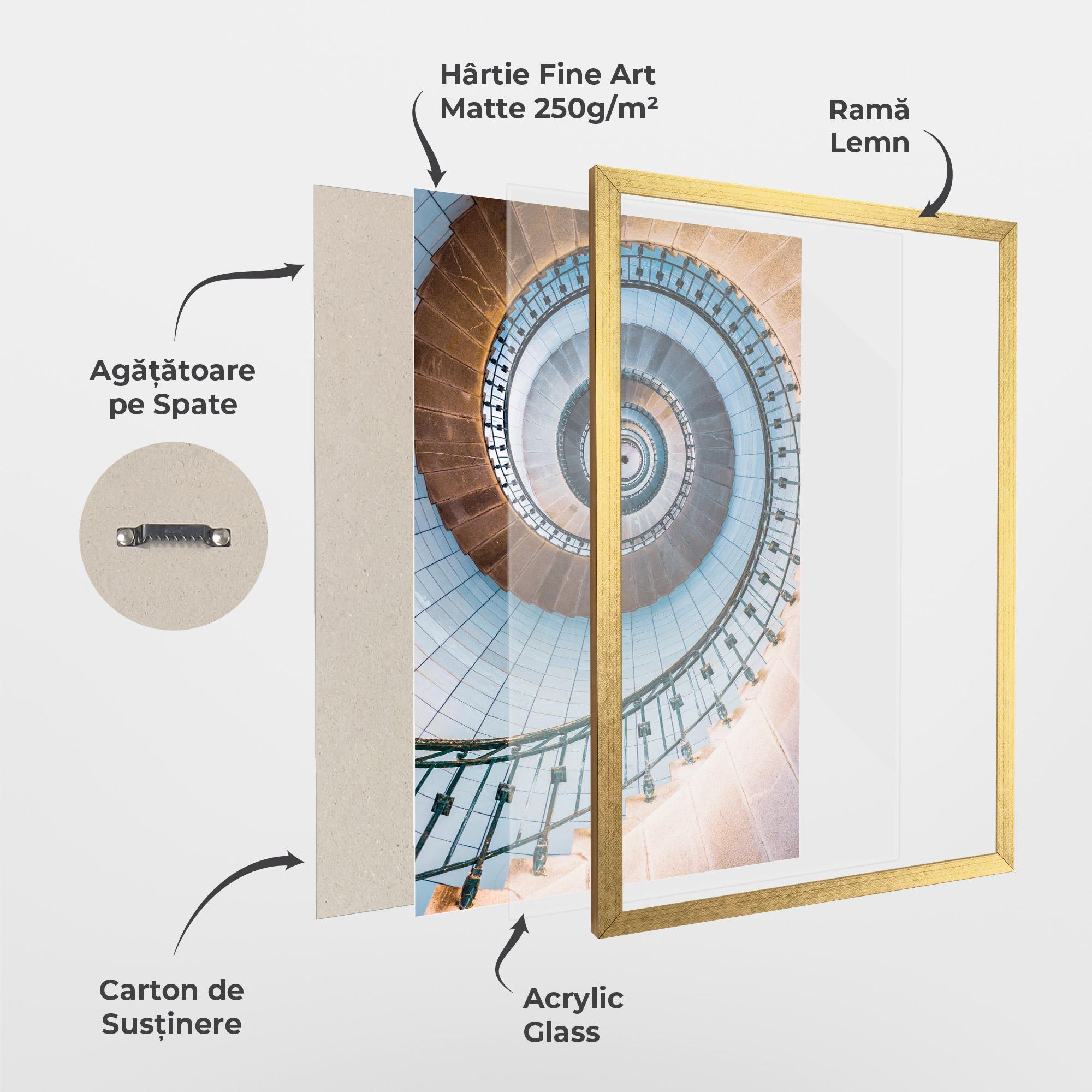 Poster Înrămat Blue Opaline Stairs mockup 1