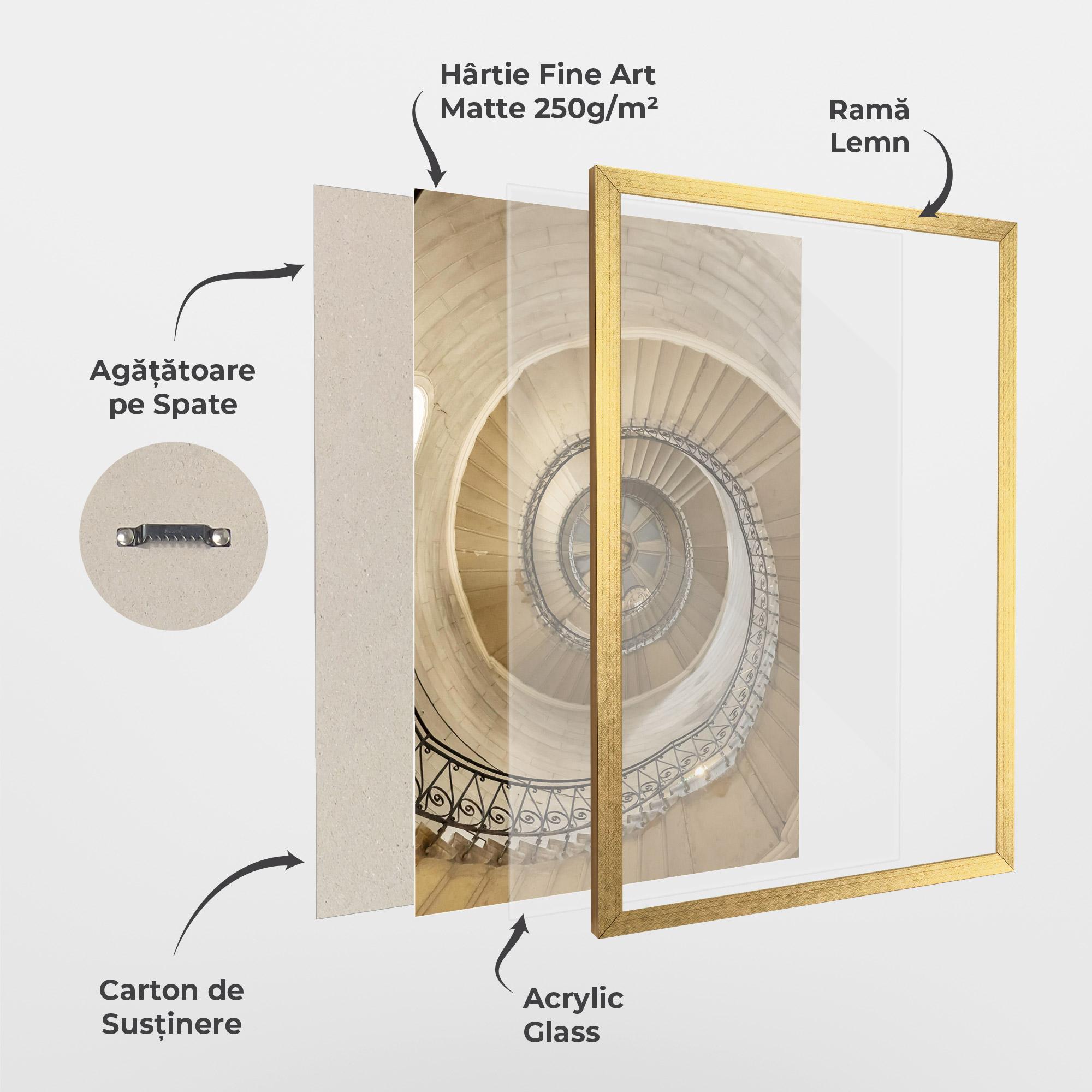 Poster Înrămat Cream Down Stairs mockup 1