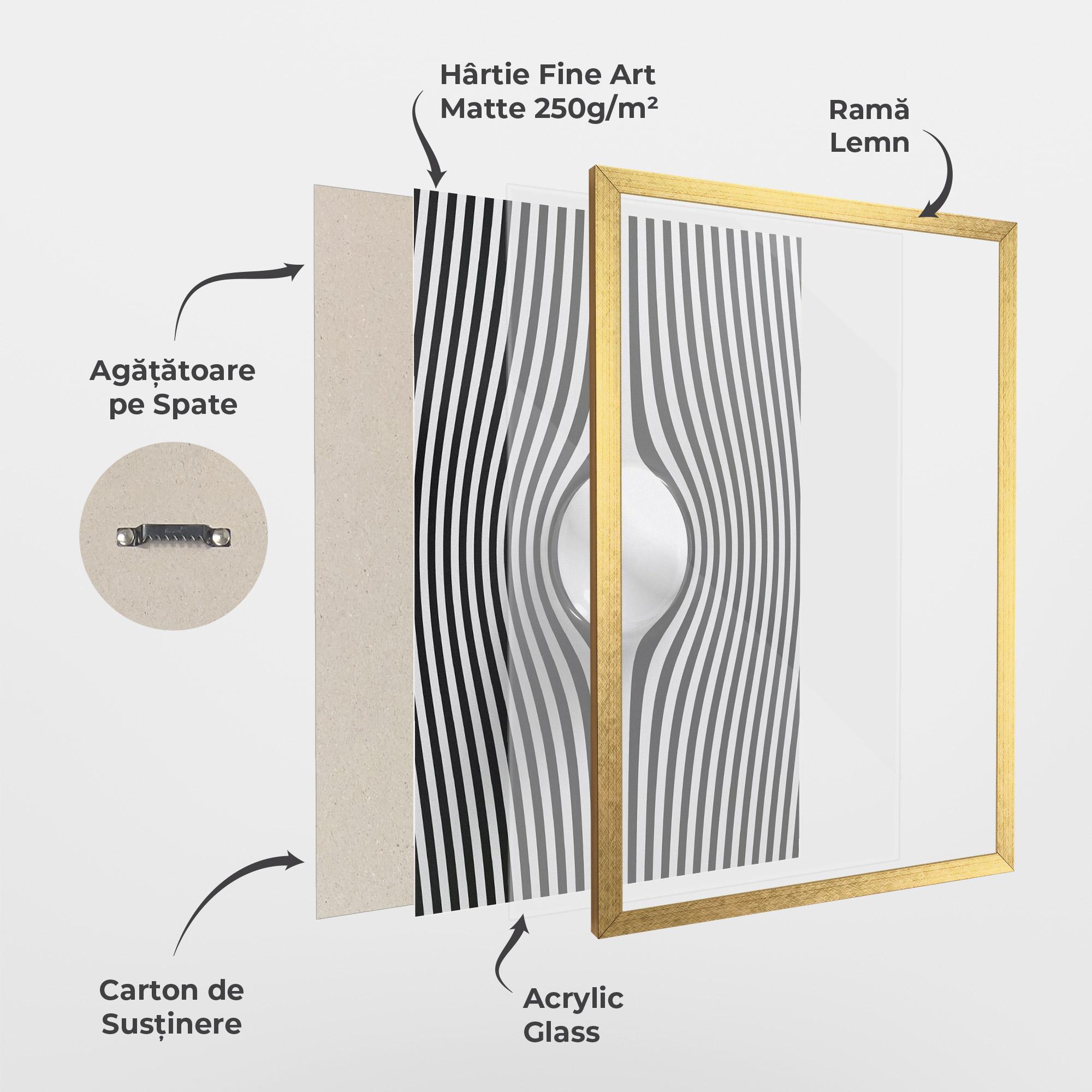 Poster Înrămat White Ball Lines mockup 1