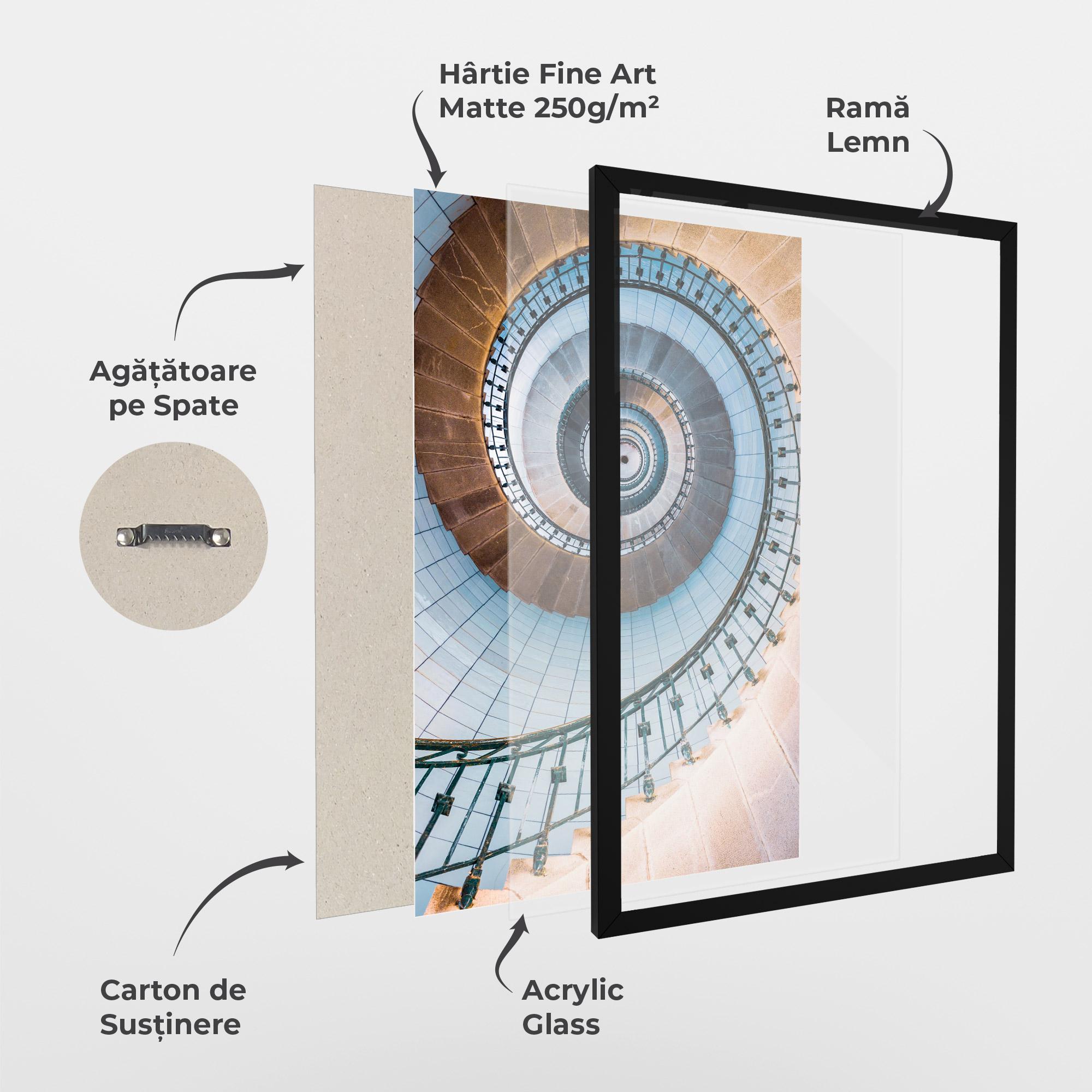 Poster Înrămat Blue Opaline Stairs mockup 1