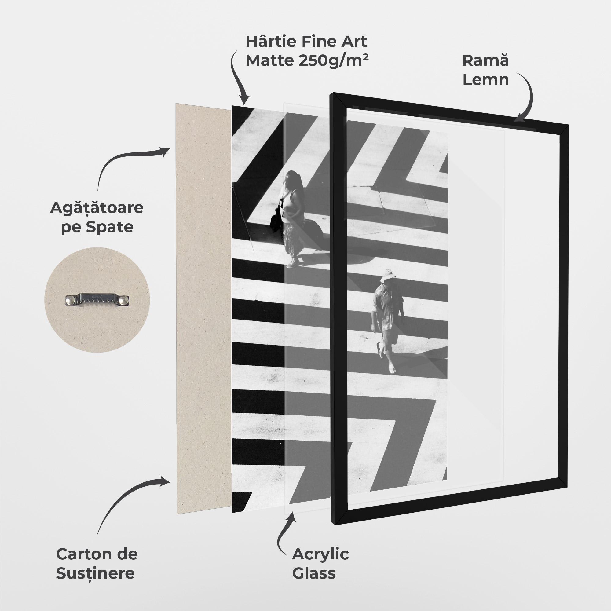 Poster Înrămat Walking On Lines mockup 1