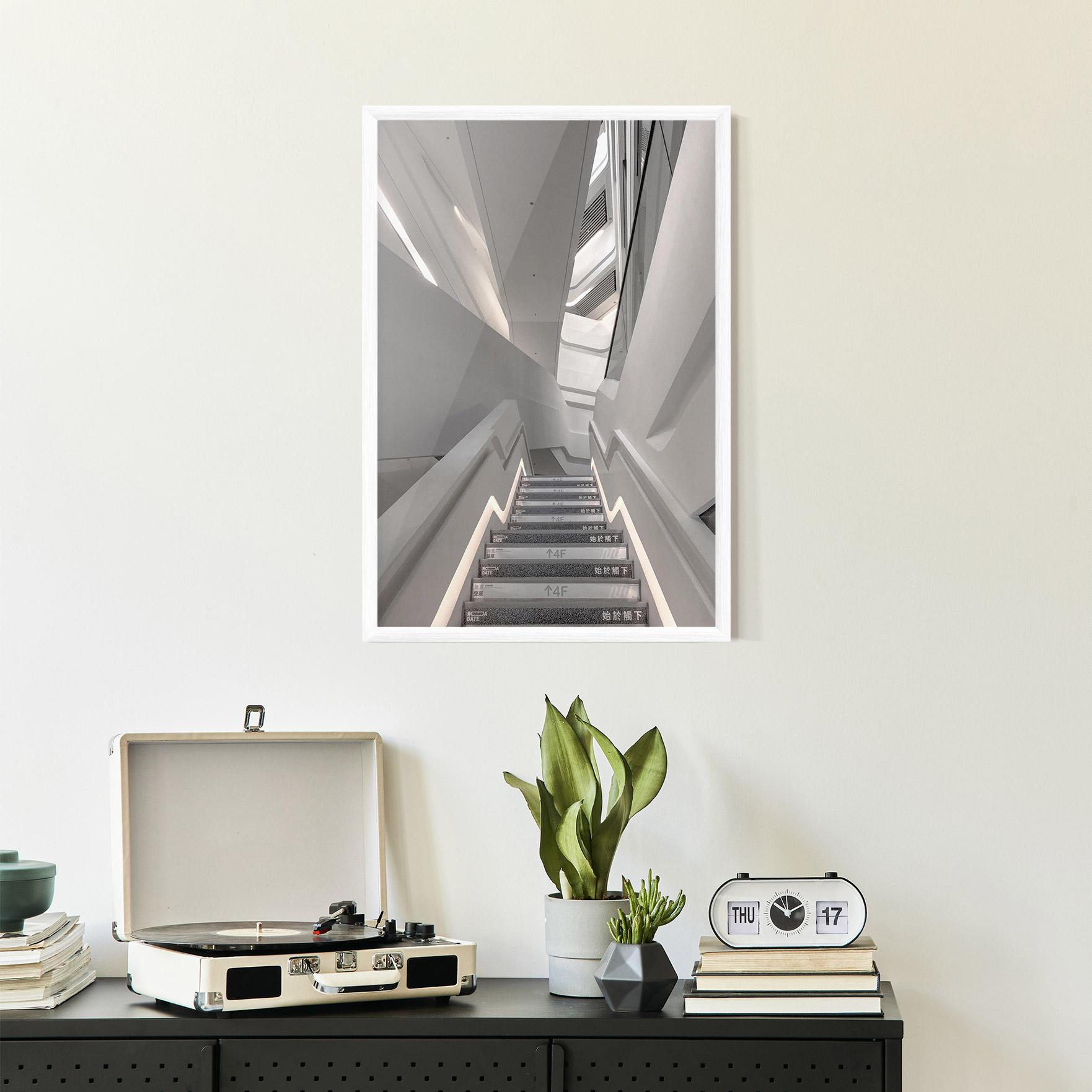 Poster Înrămat White Line Stairs mockup 2
