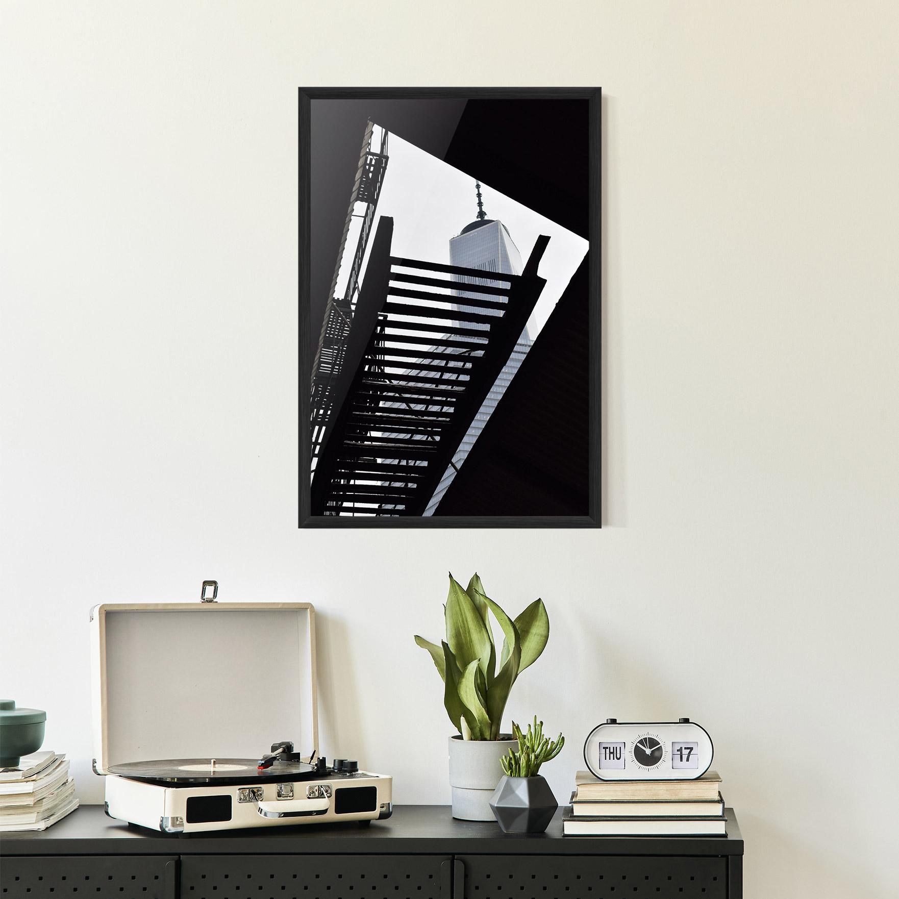 Poster Înrămat Black Stairs Floating mockup 2