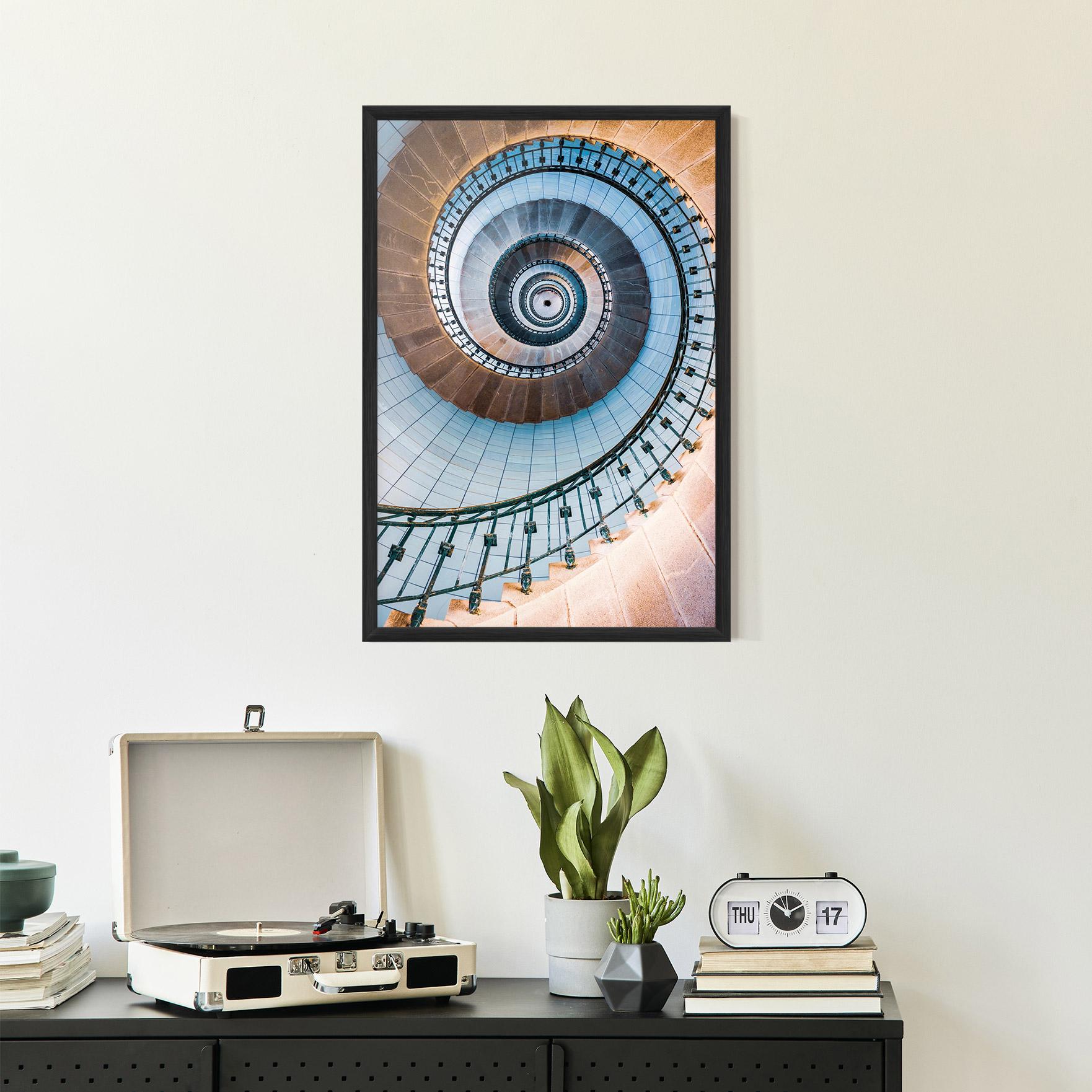 Poster Înrămat Blue Opaline Stairs mockup 2