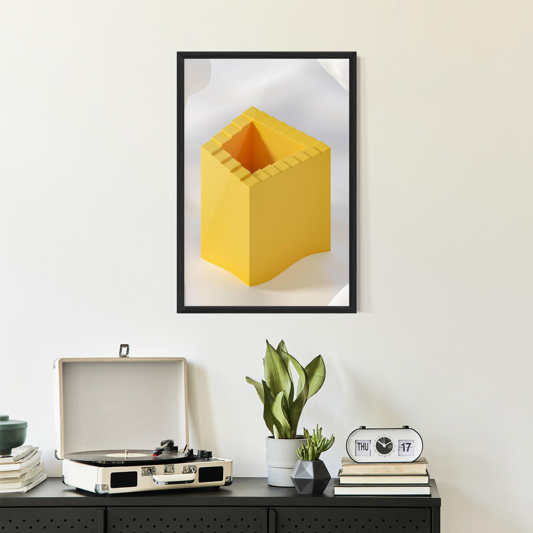 Poster Înrămat Yellow Shape mockup 2
