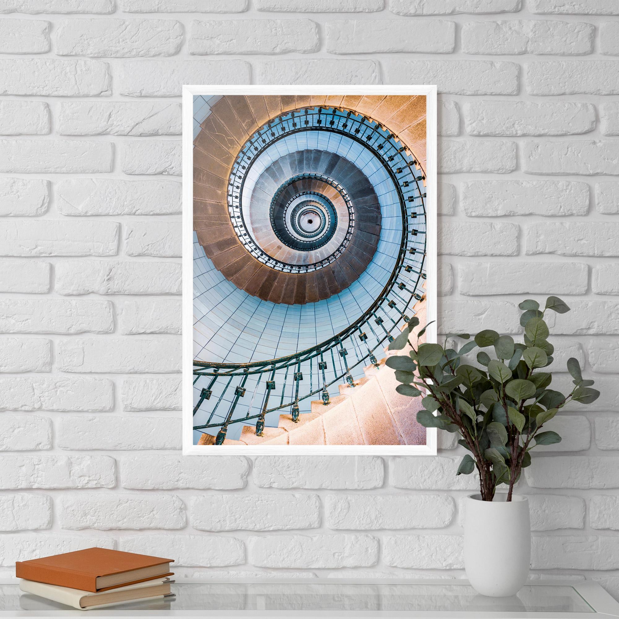 Poster Înrămat Blue Opaline Stairs mockup 5