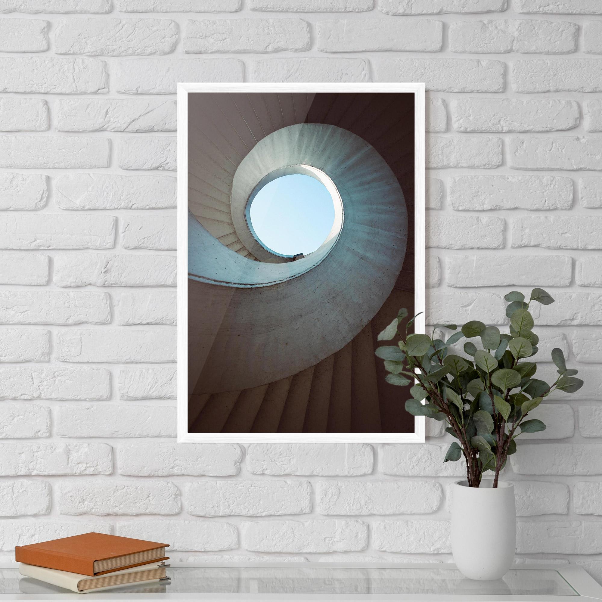 Poster Înrămat Spiral Cream Stairs mockup 5