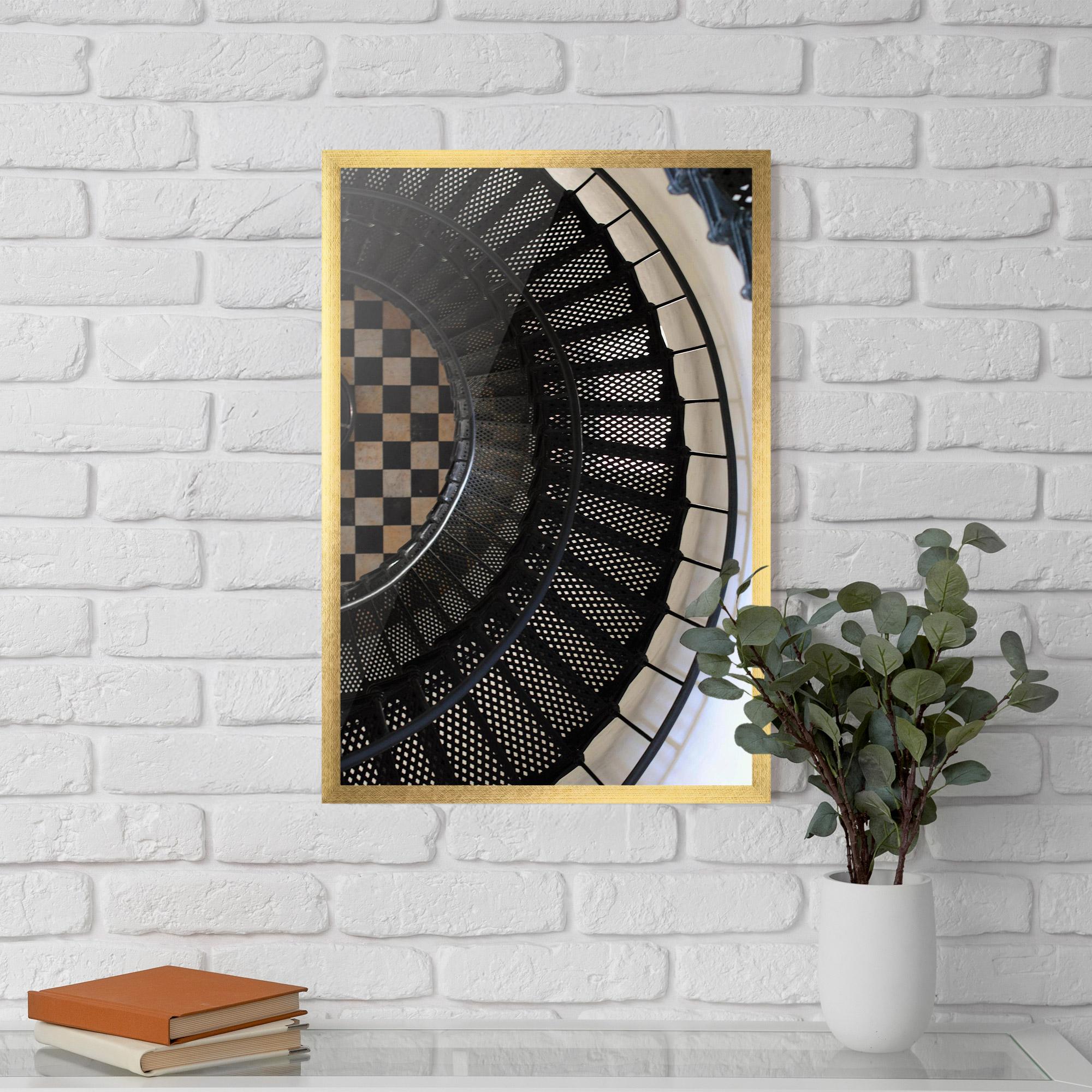 Poster Înrămat Beautiful Black Stairs mockup 5