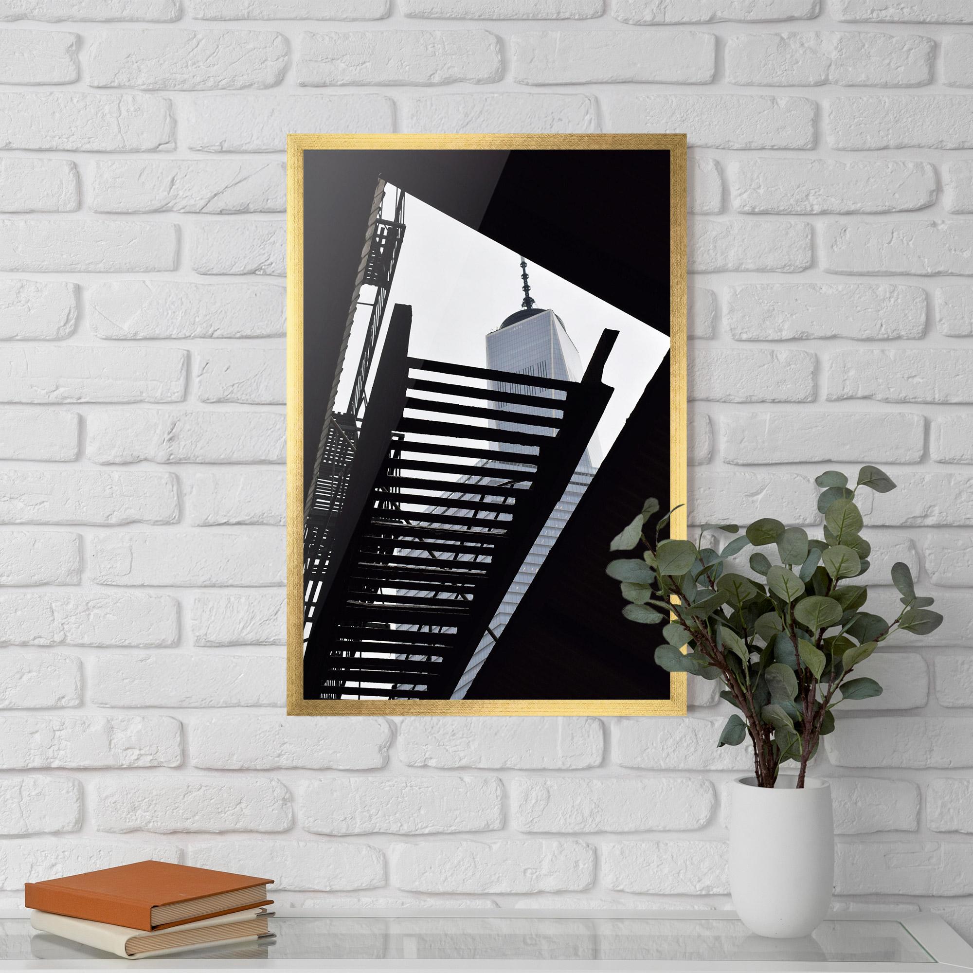 Poster Înrămat Black Stairs Floating mockup 5
