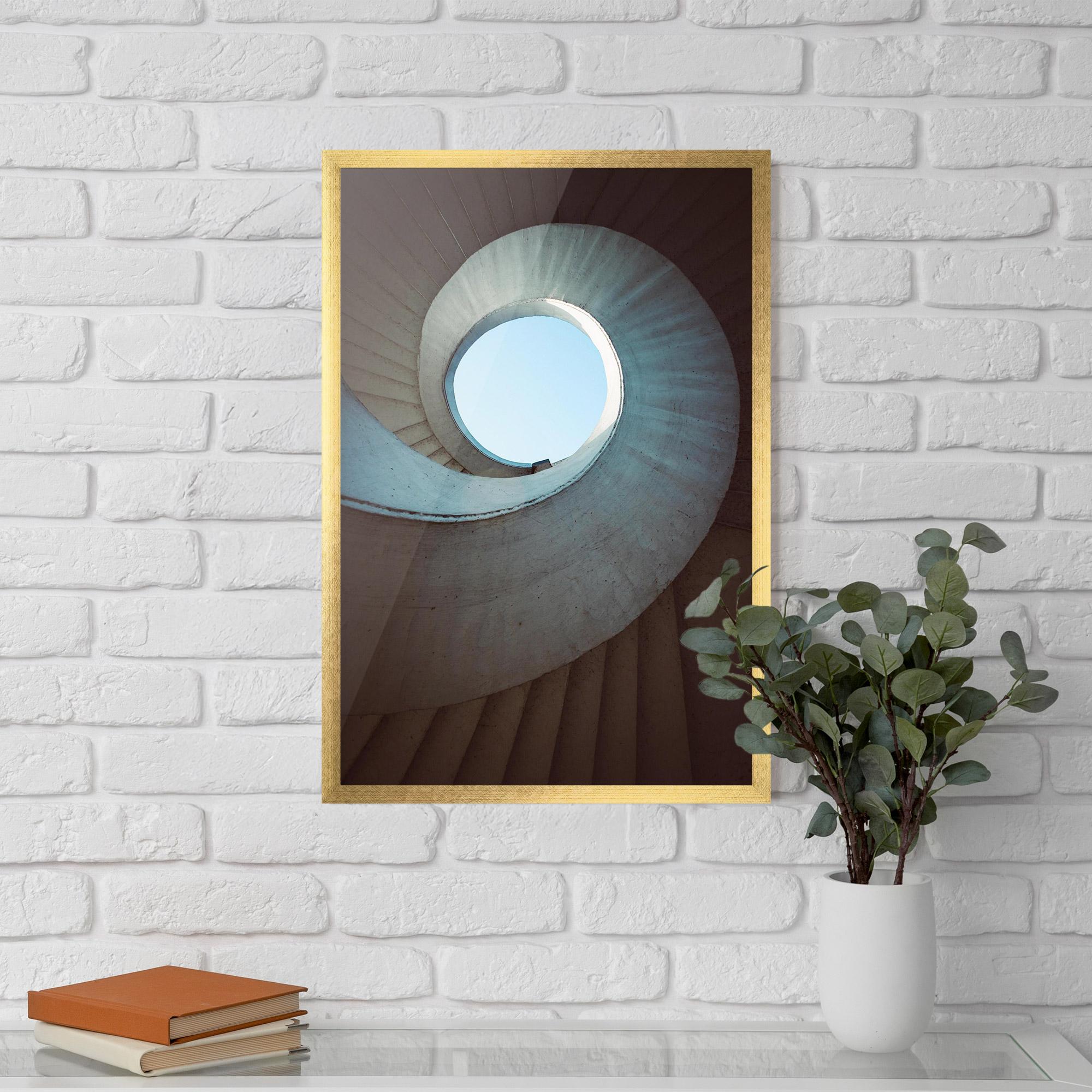 Poster Înrămat Spiral Cream Stairs mockup 5
