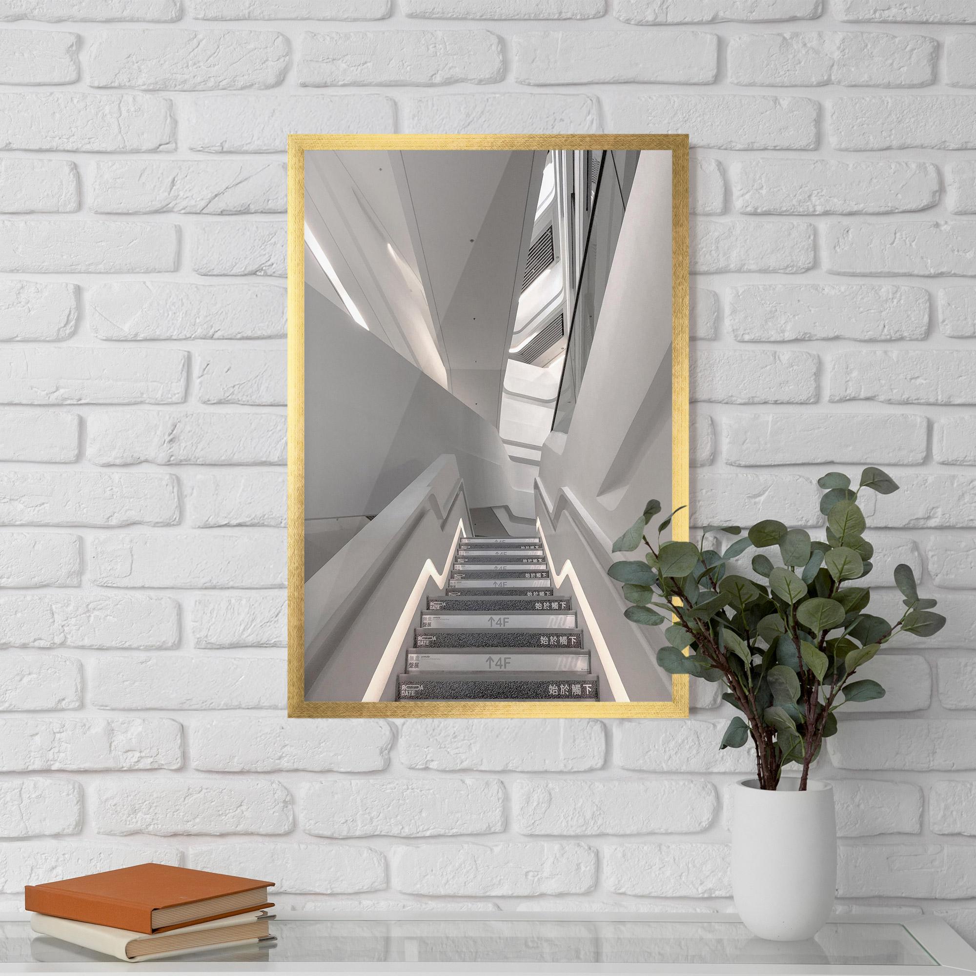 Poster Înrămat White Line Stairs mockup 5