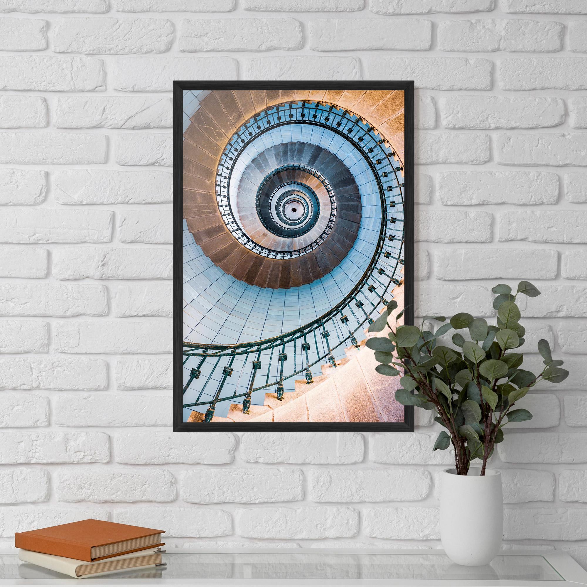 Poster Înrămat Blue Opaline Stairs mockup 5
