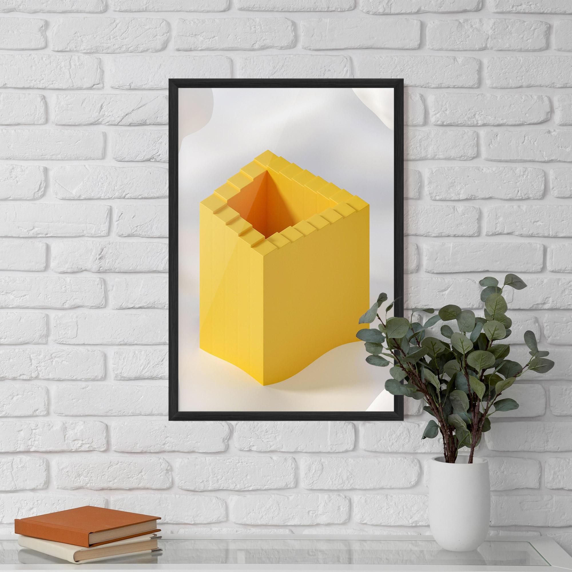 Poster Înrămat Yellow Shape mockup 5