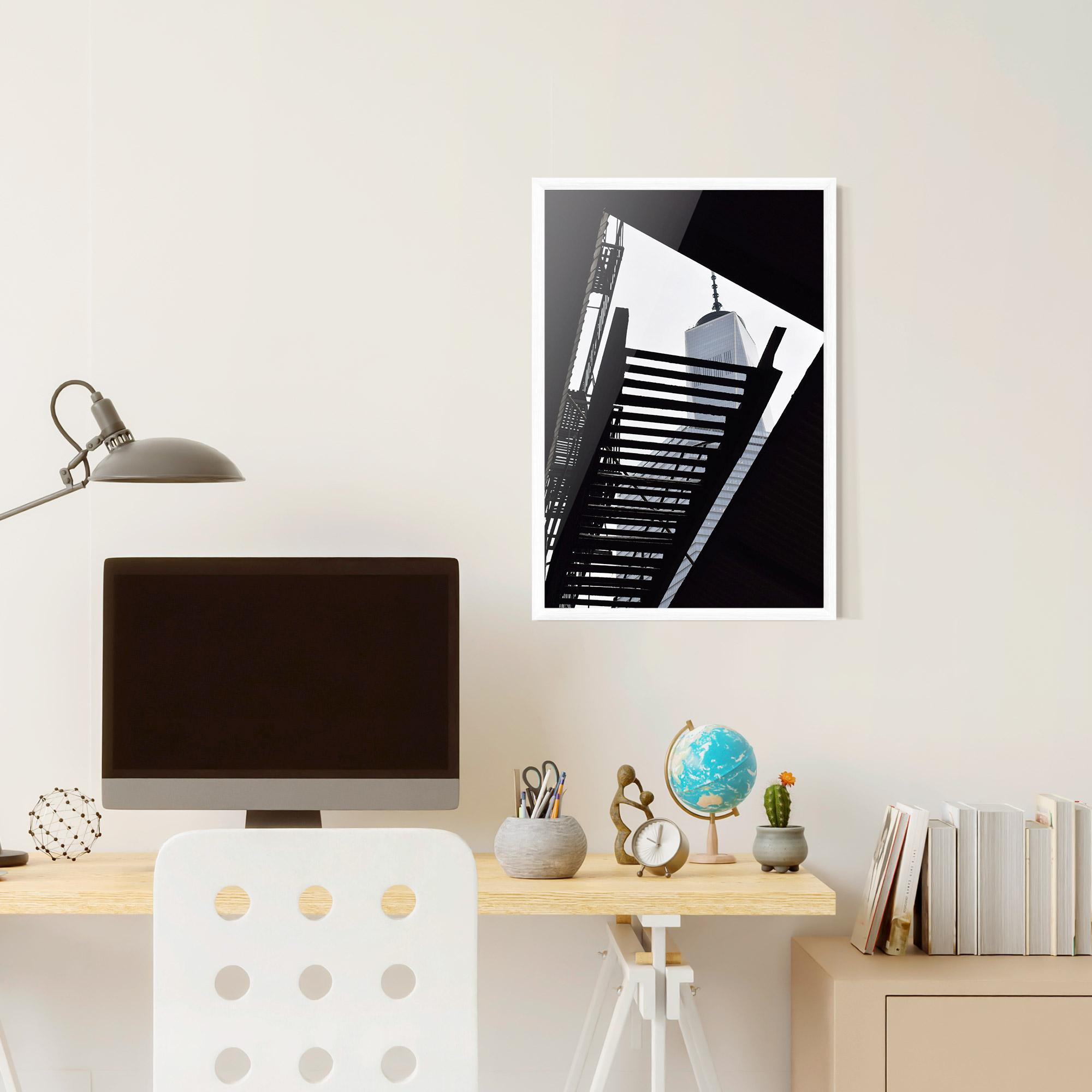 Poster Înrămat Black Stairs Floating mockup 6