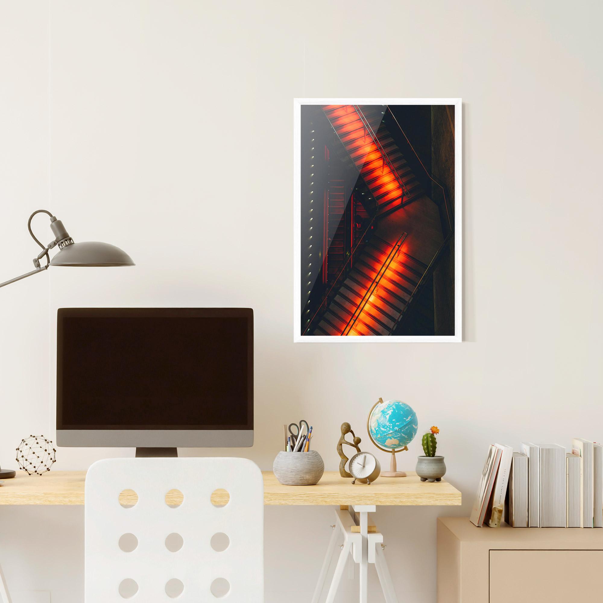 Poster Înrămat Orange Light Stairs mockup 6