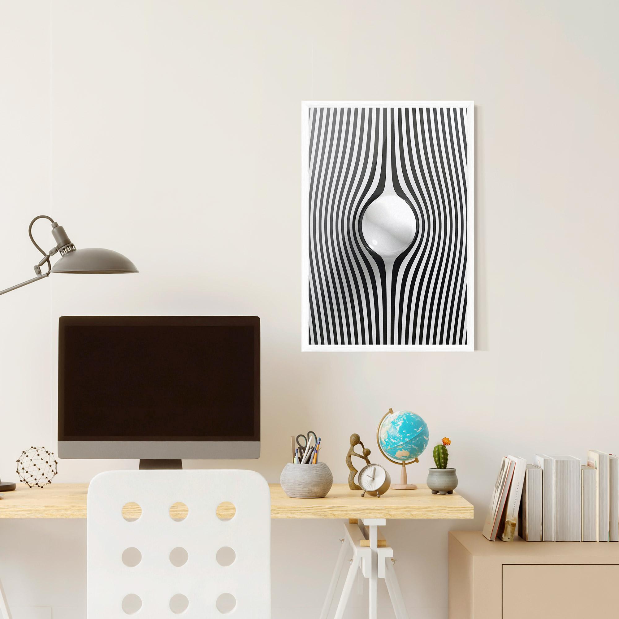 Poster Înrămat White Ball Lines mockup 6