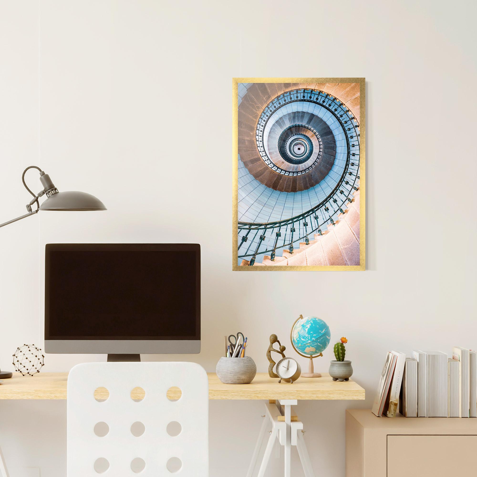 Poster Înrămat Blue Opaline Stairs mockup 6