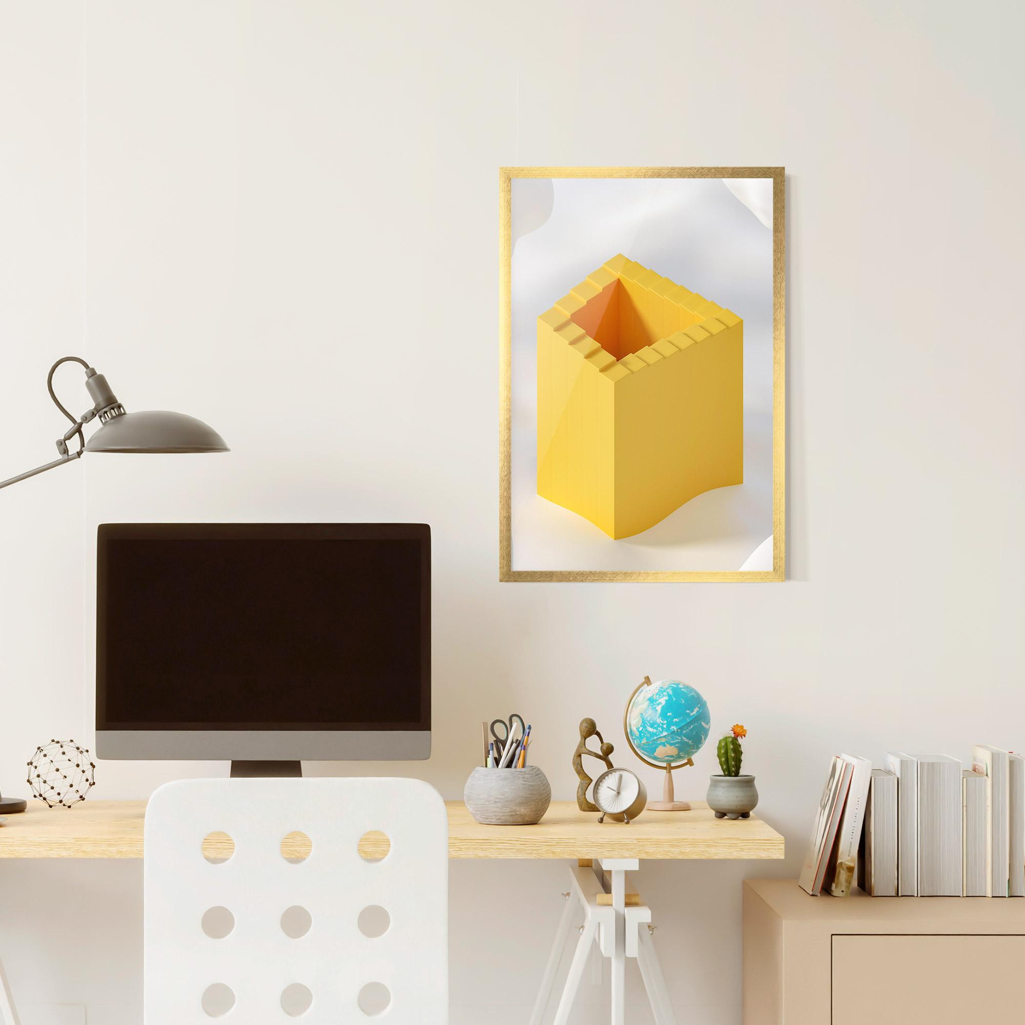 Poster Înrămat Yellow Shape mockup 6