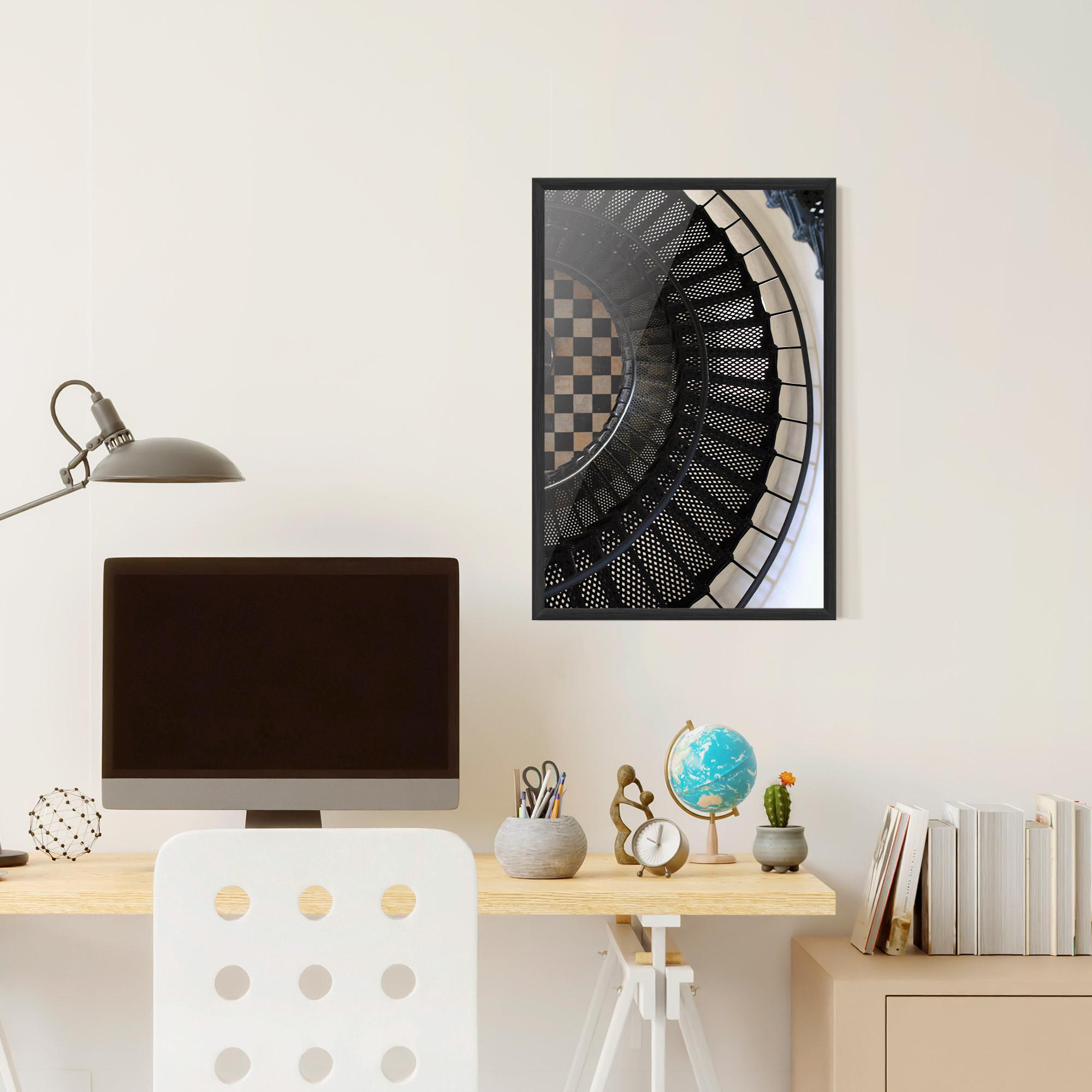 Poster Înrămat Beautiful Black Stairs mockup 6