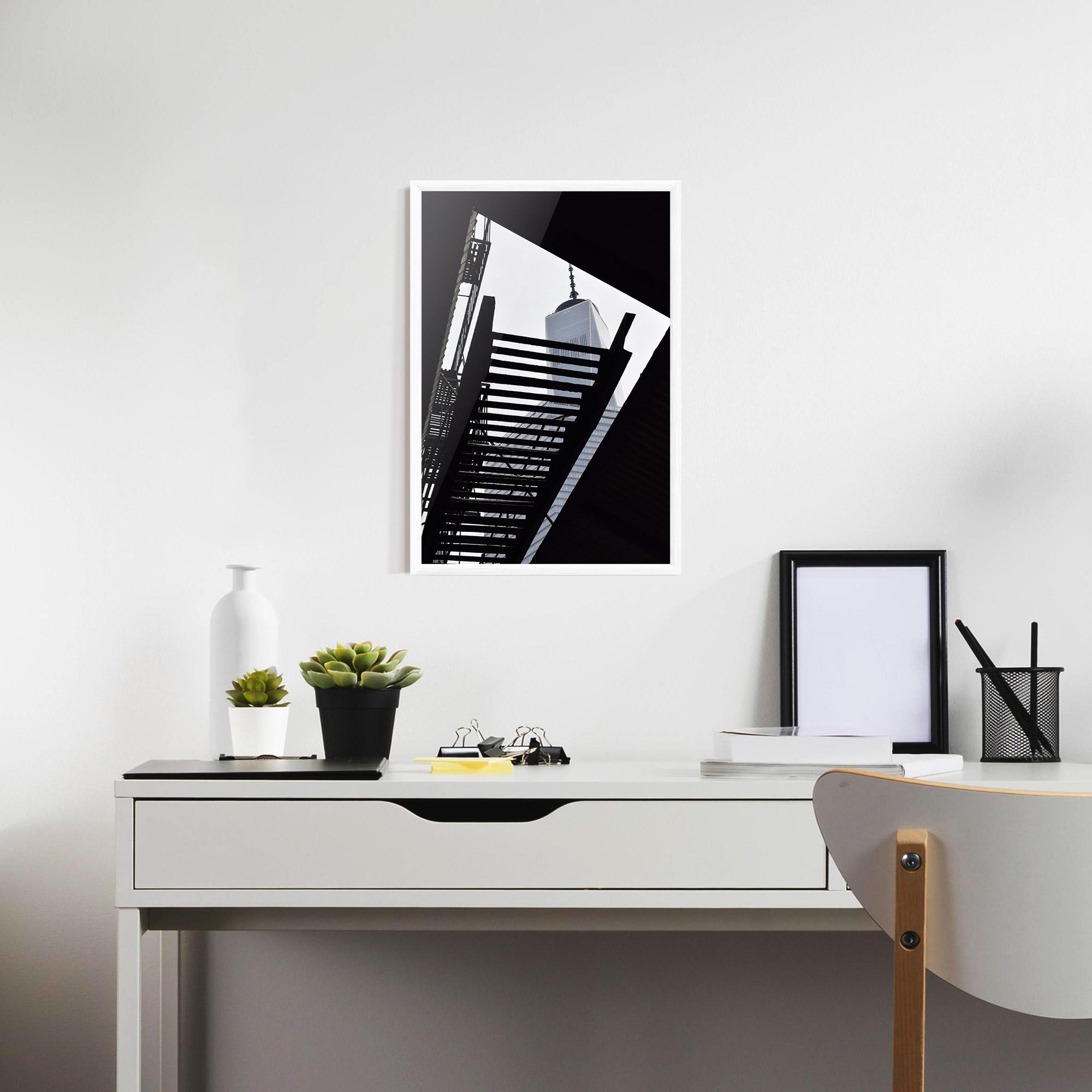Poster Înrămat Black Stairs Floating mockup 7