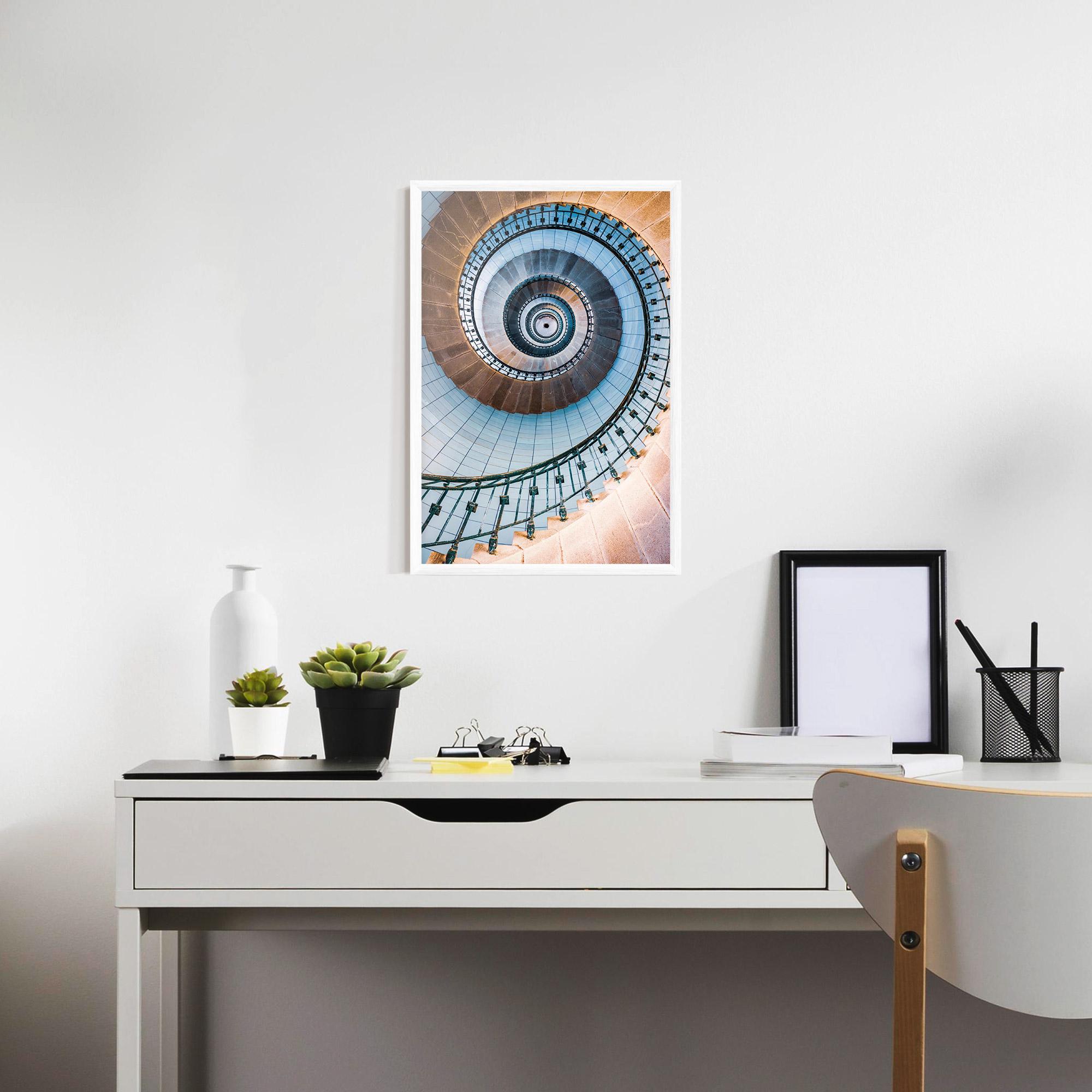 Poster Înrămat Blue Opaline Stairs mockup 7