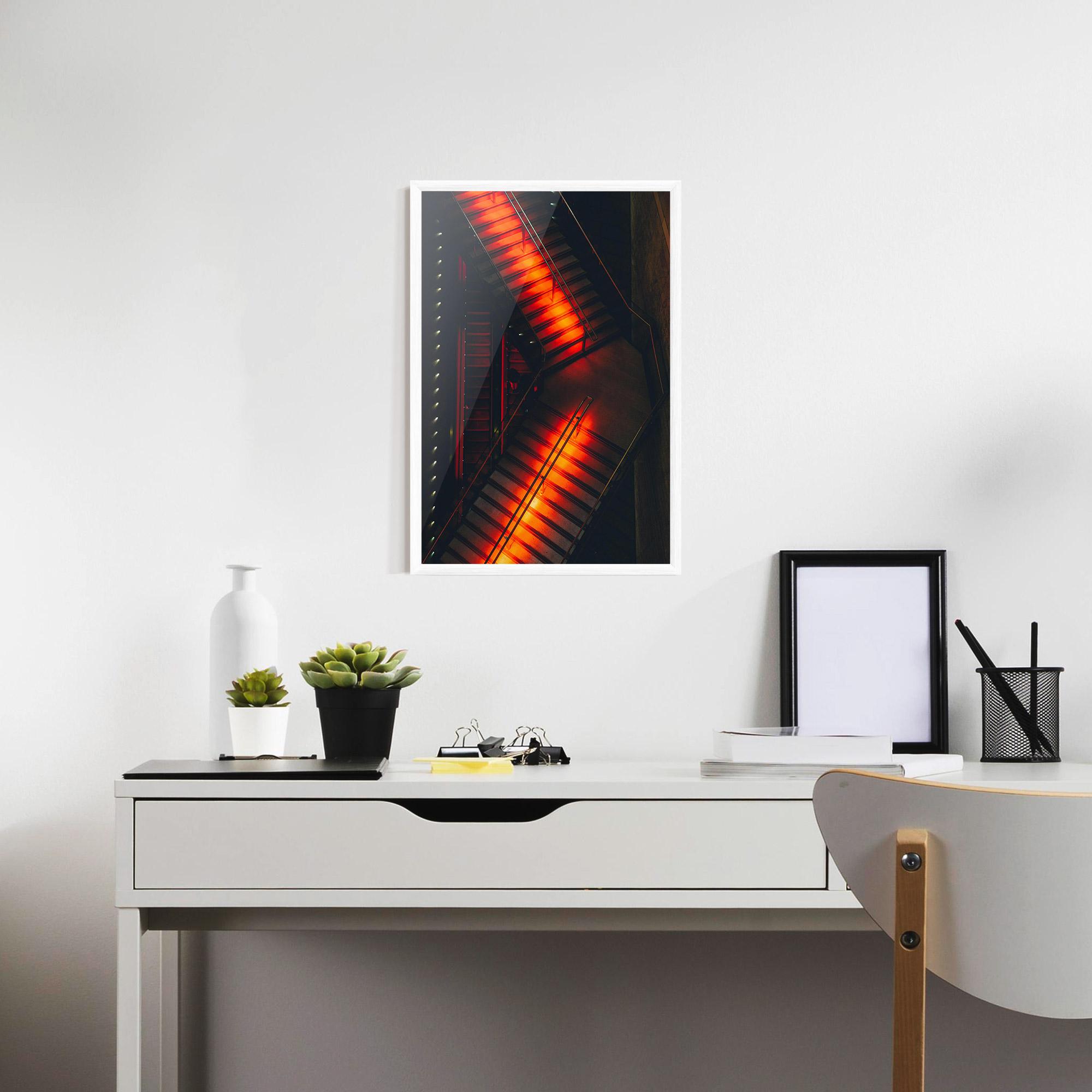 Poster Înrămat Orange Light Stairs mockup 7