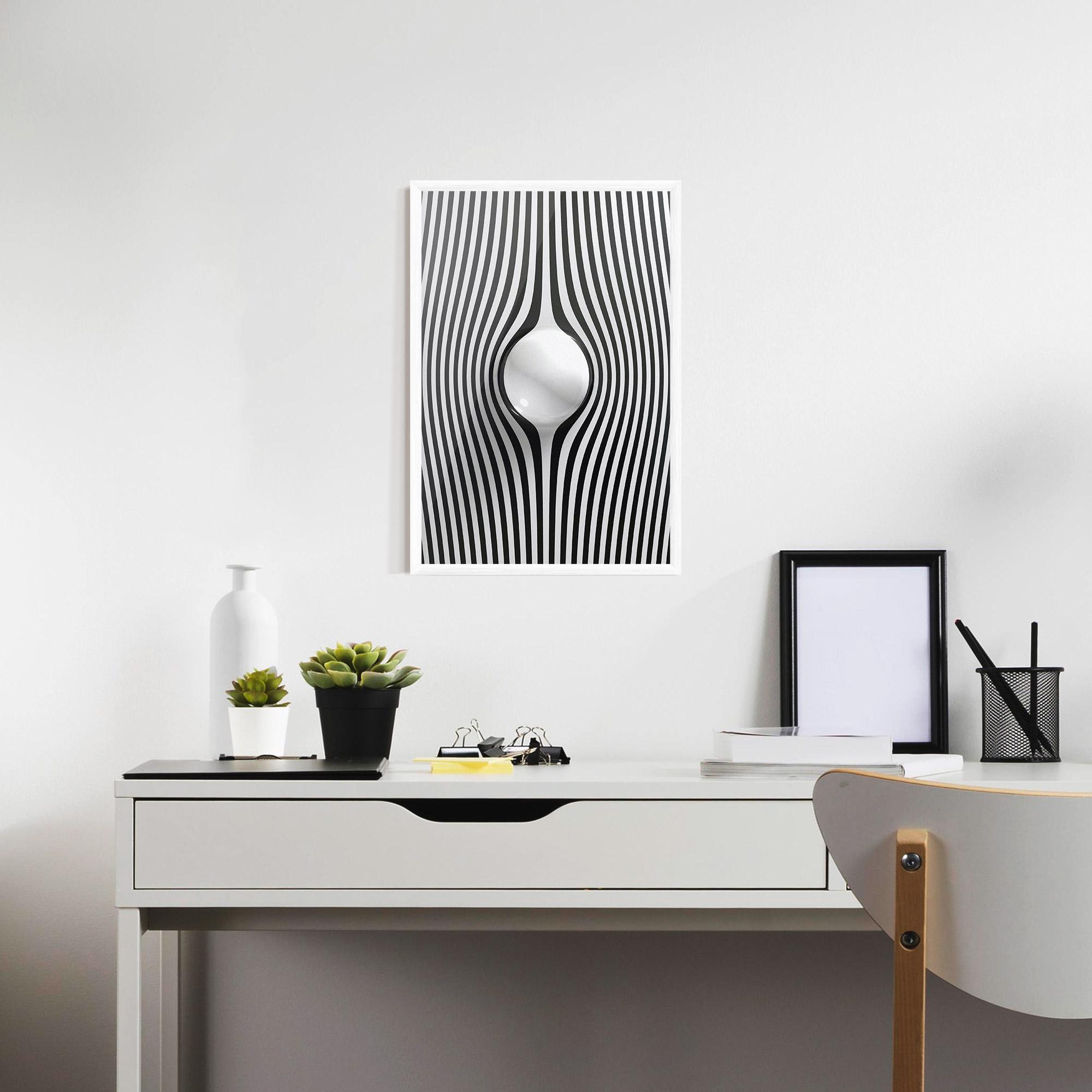 Poster Înrămat White Ball Lines mockup 7