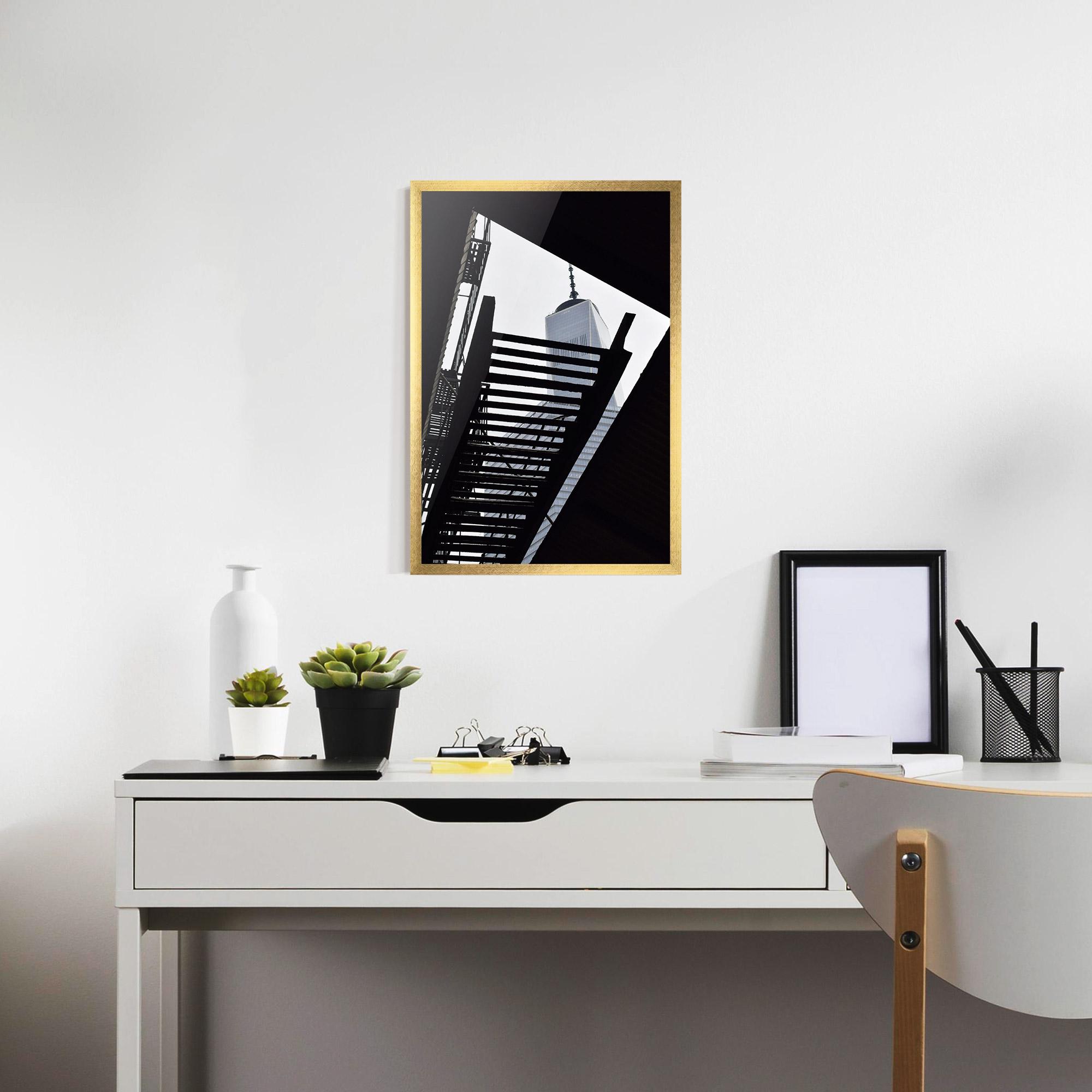Poster Înrămat Black Stairs Floating mockup 7