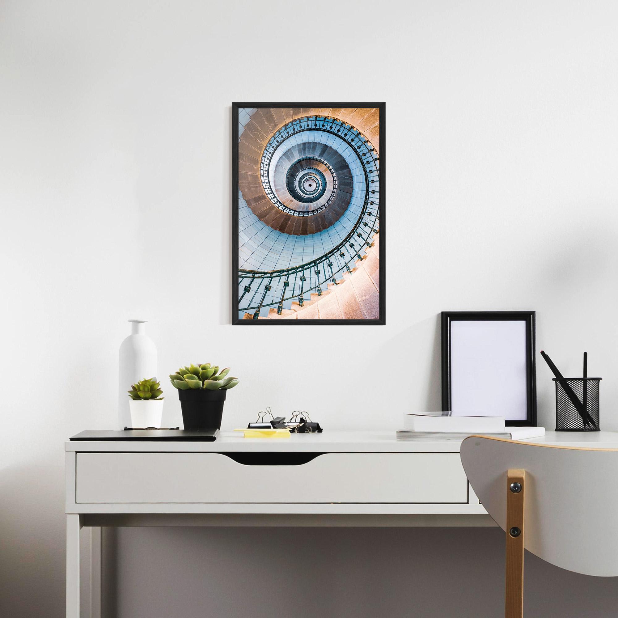 Poster Înrămat Blue Opaline Stairs mockup 7