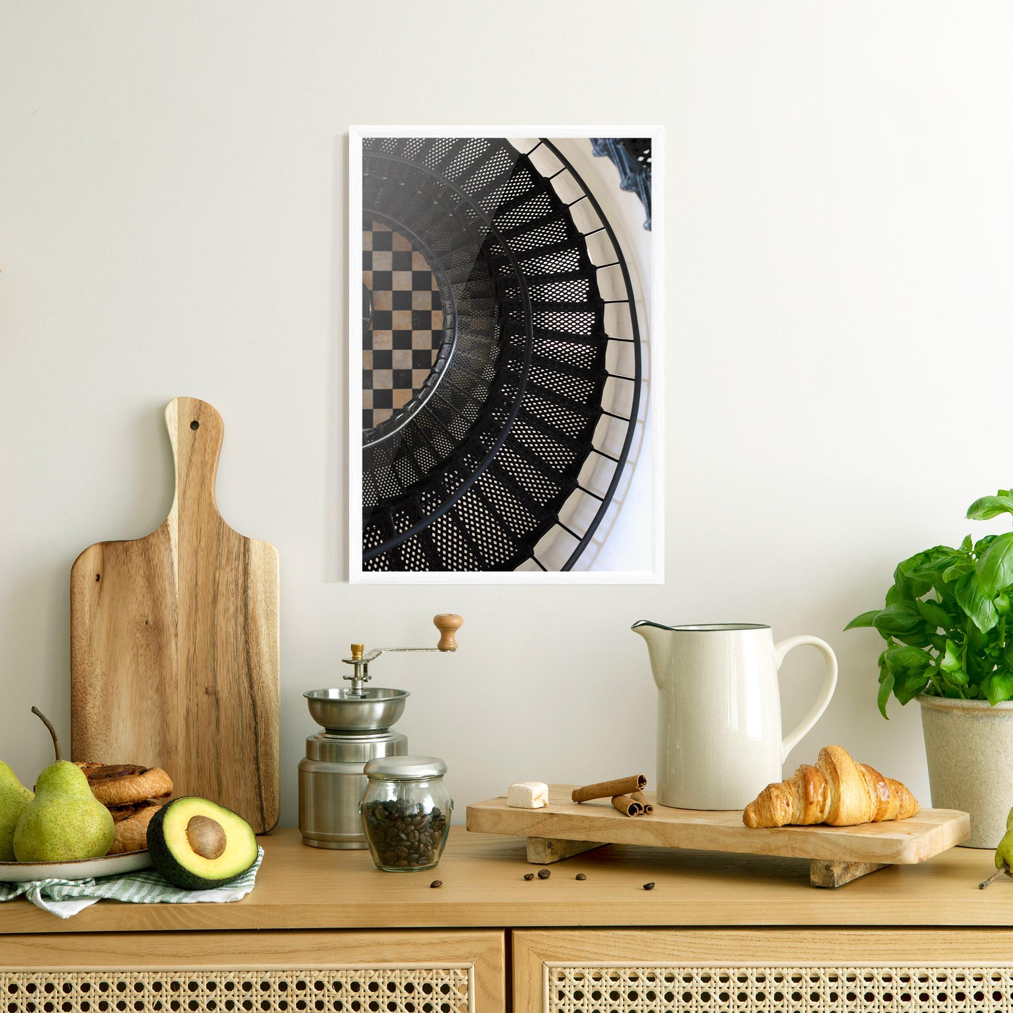 Poster Înrămat Beautiful Black Stairs mockup 8